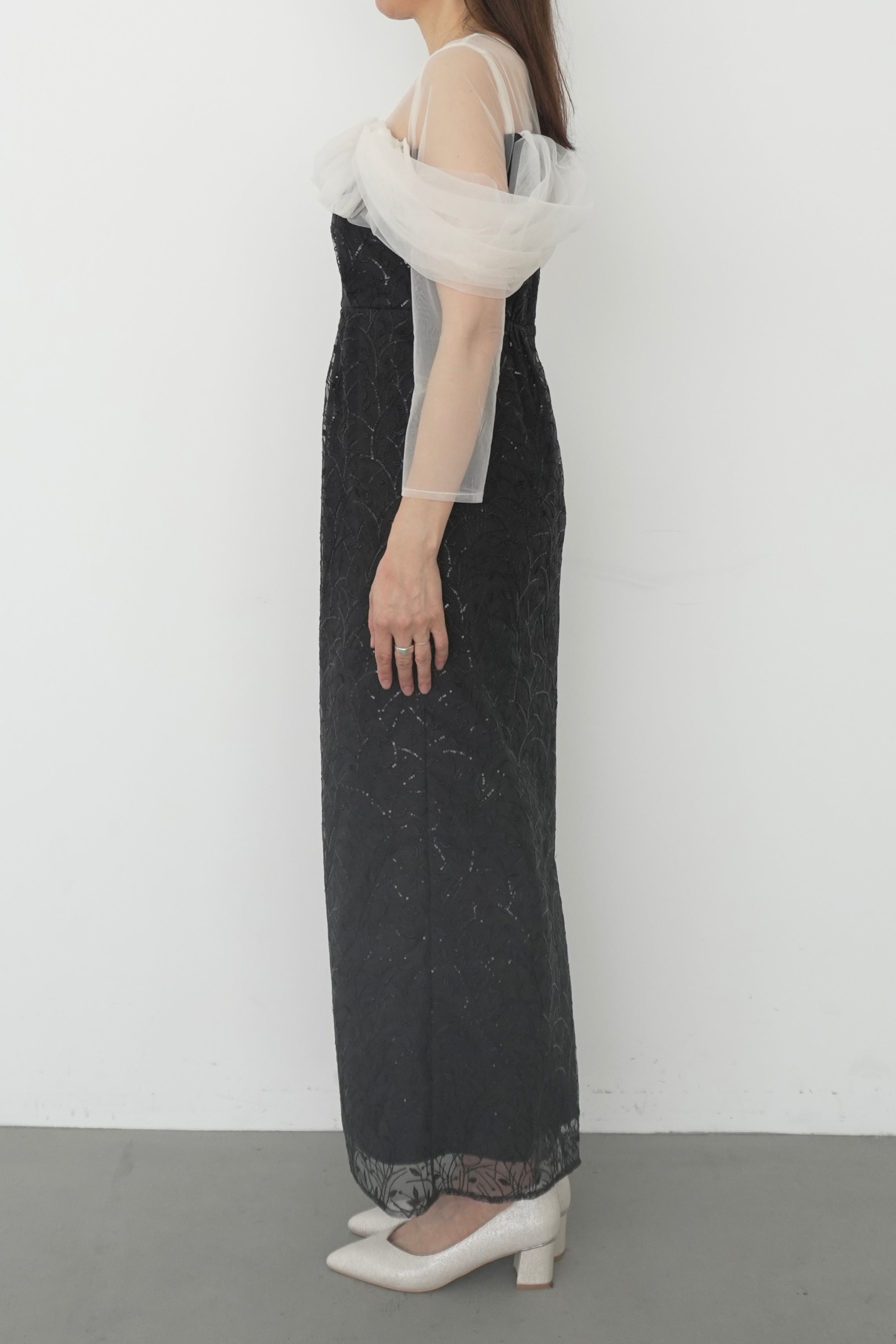 model:164cm size:L color:ブラック×ベージュ