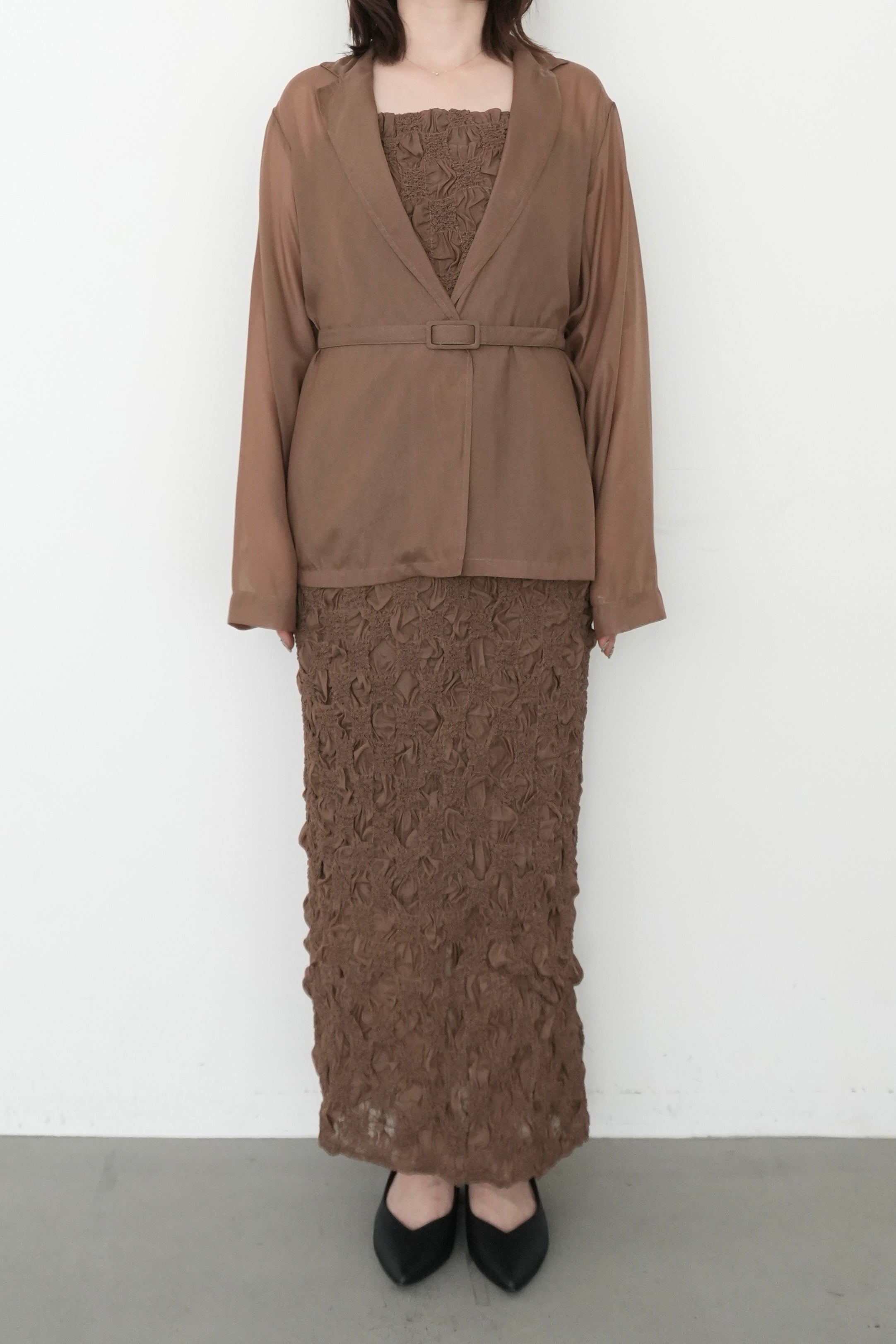 model:153cm size:S color:キャメル