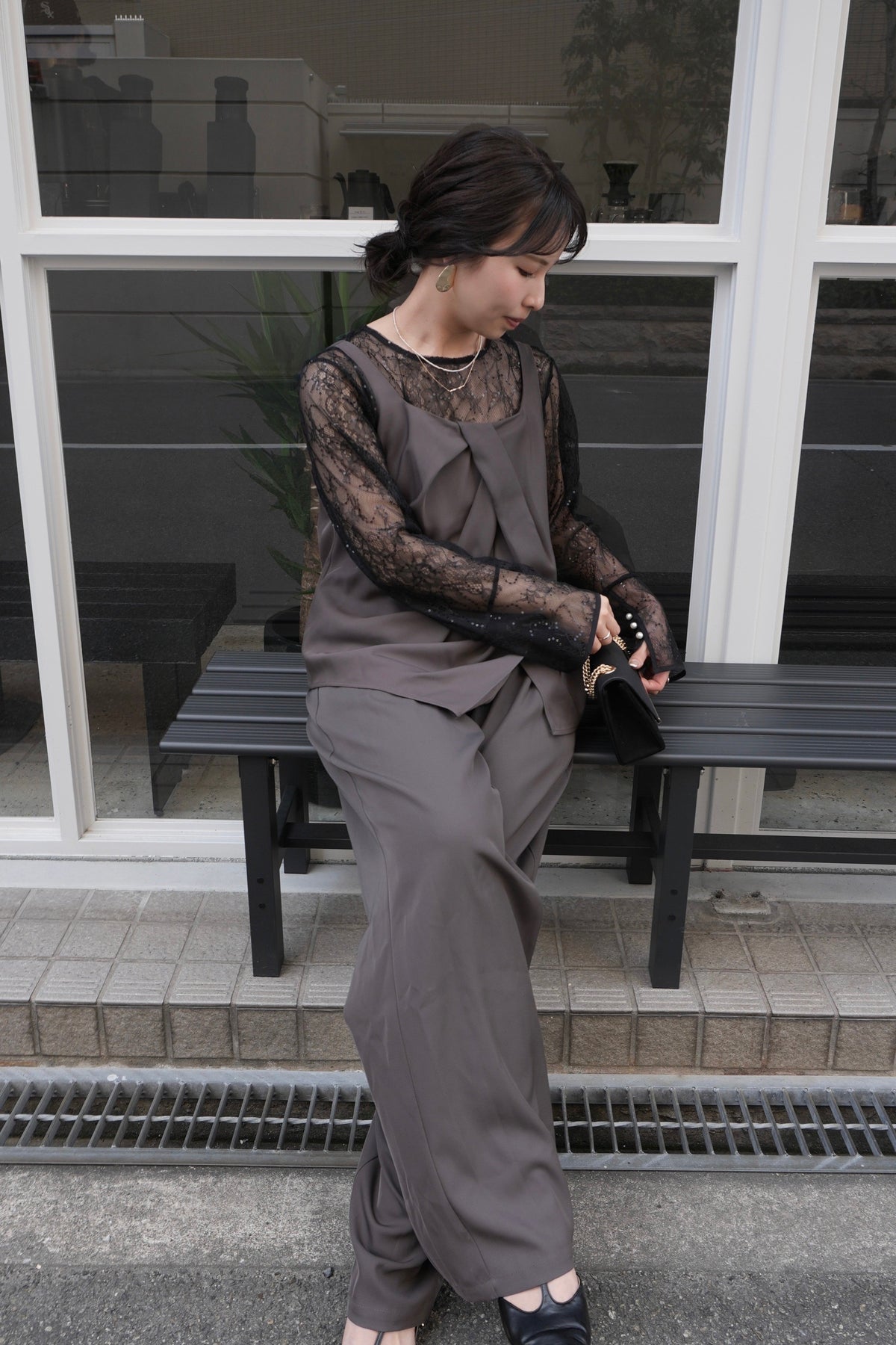 model:159cm size:M color:ブラウン