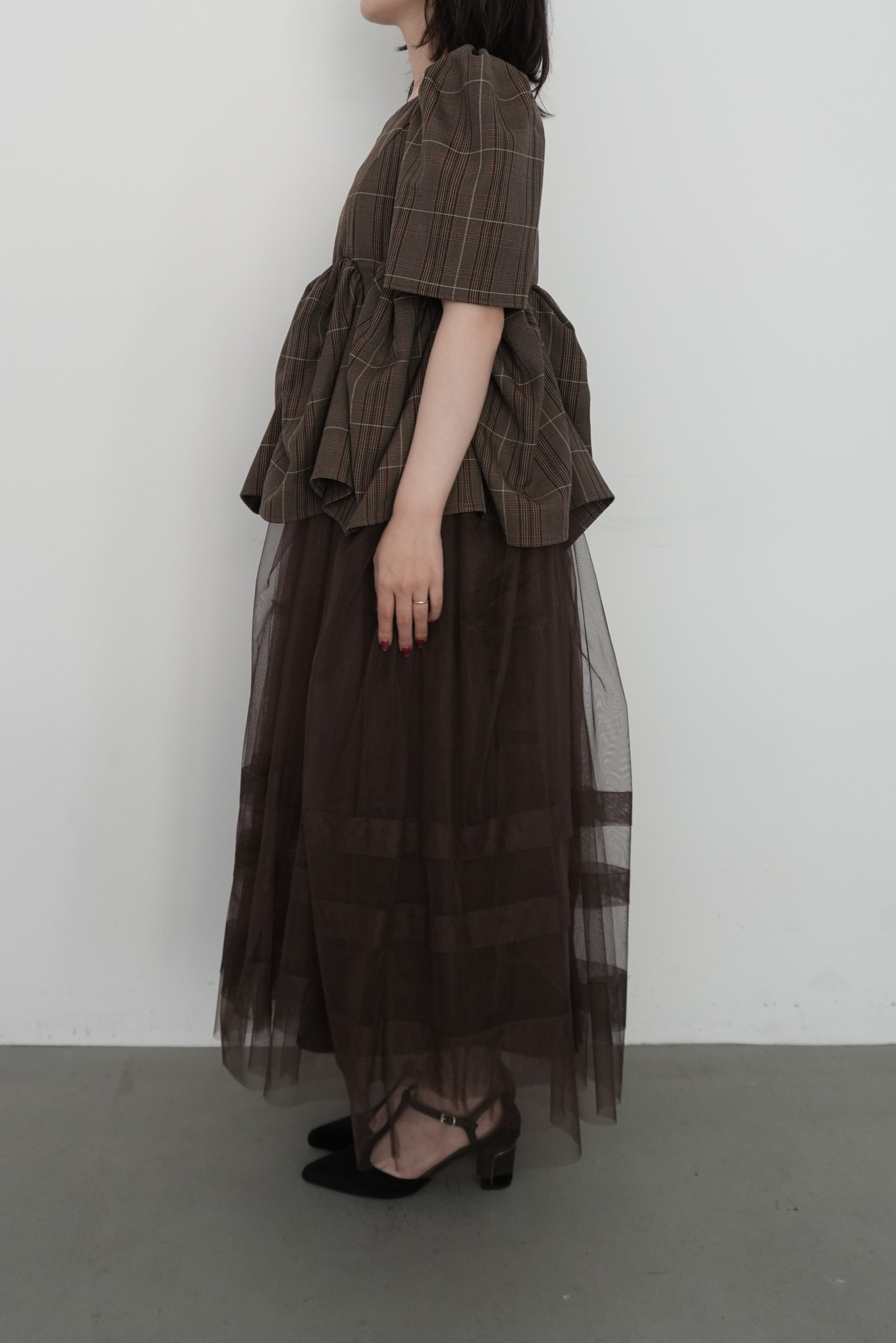 model:153cm size:L color:ブラウン