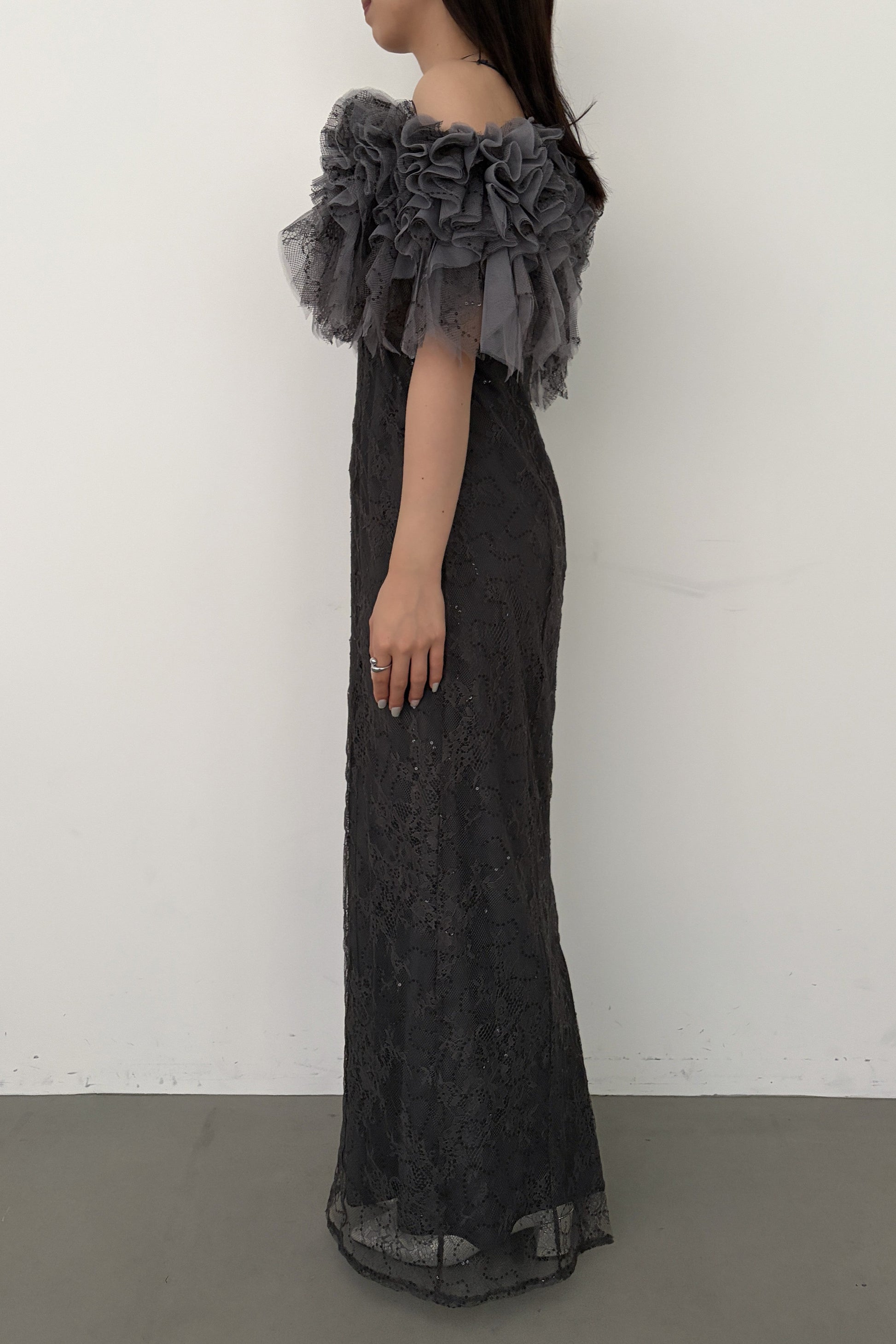 model:159cm size:M color:チャコール