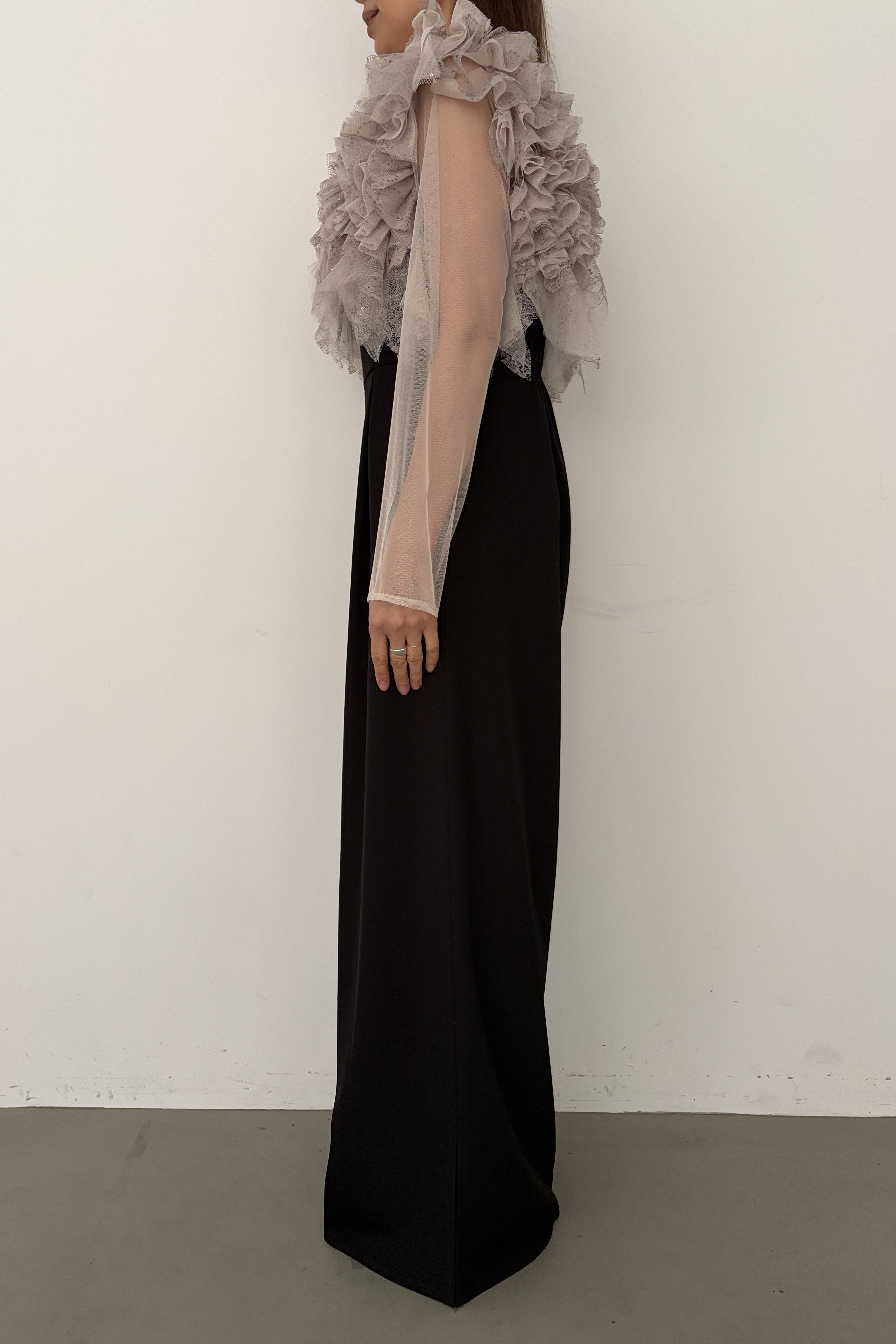 model:164cm size:L color:ブラック×ベージュ