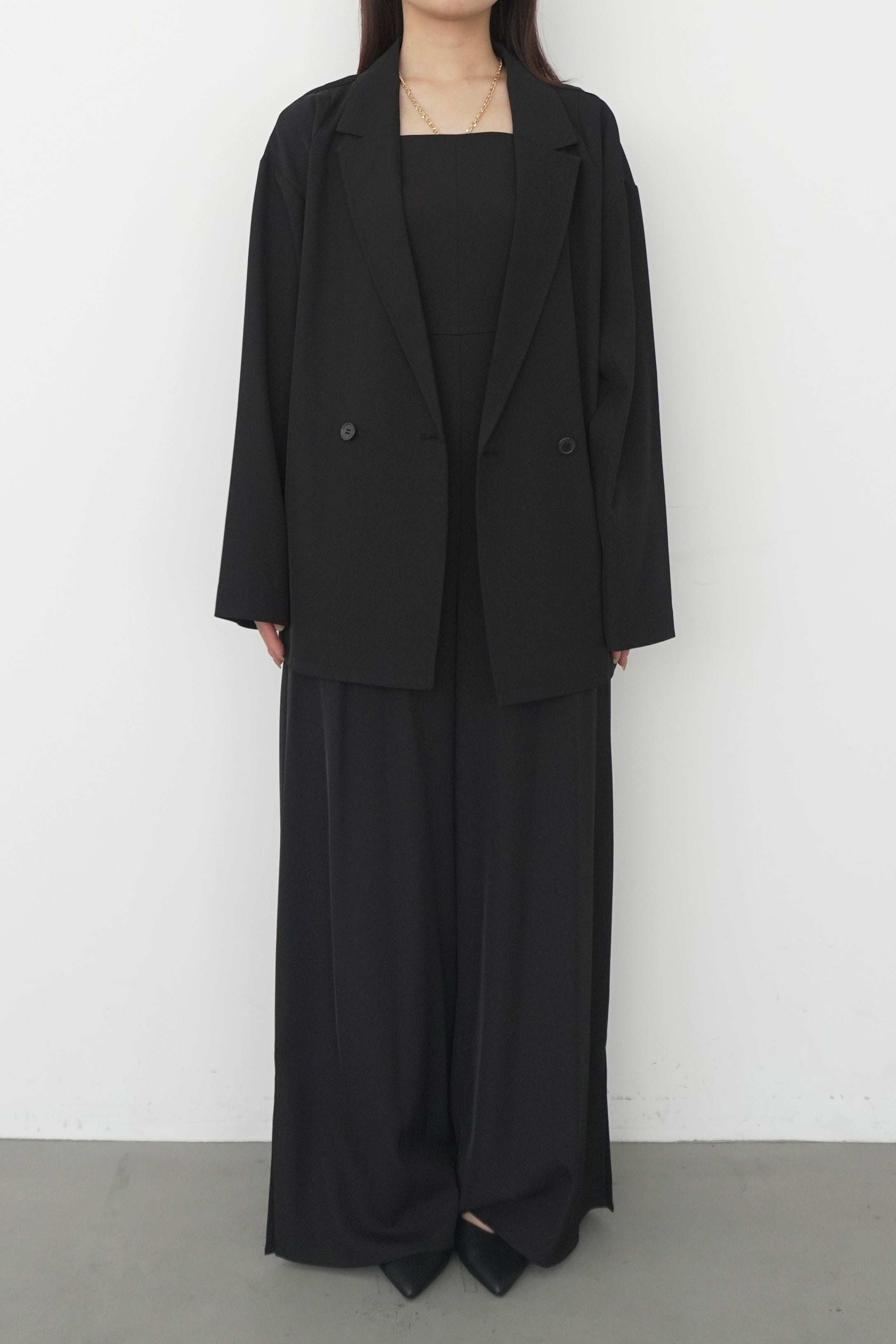 159cm/骨格ウェーブ　Lサイズ/ブラック着用 ヒール5.2cm
