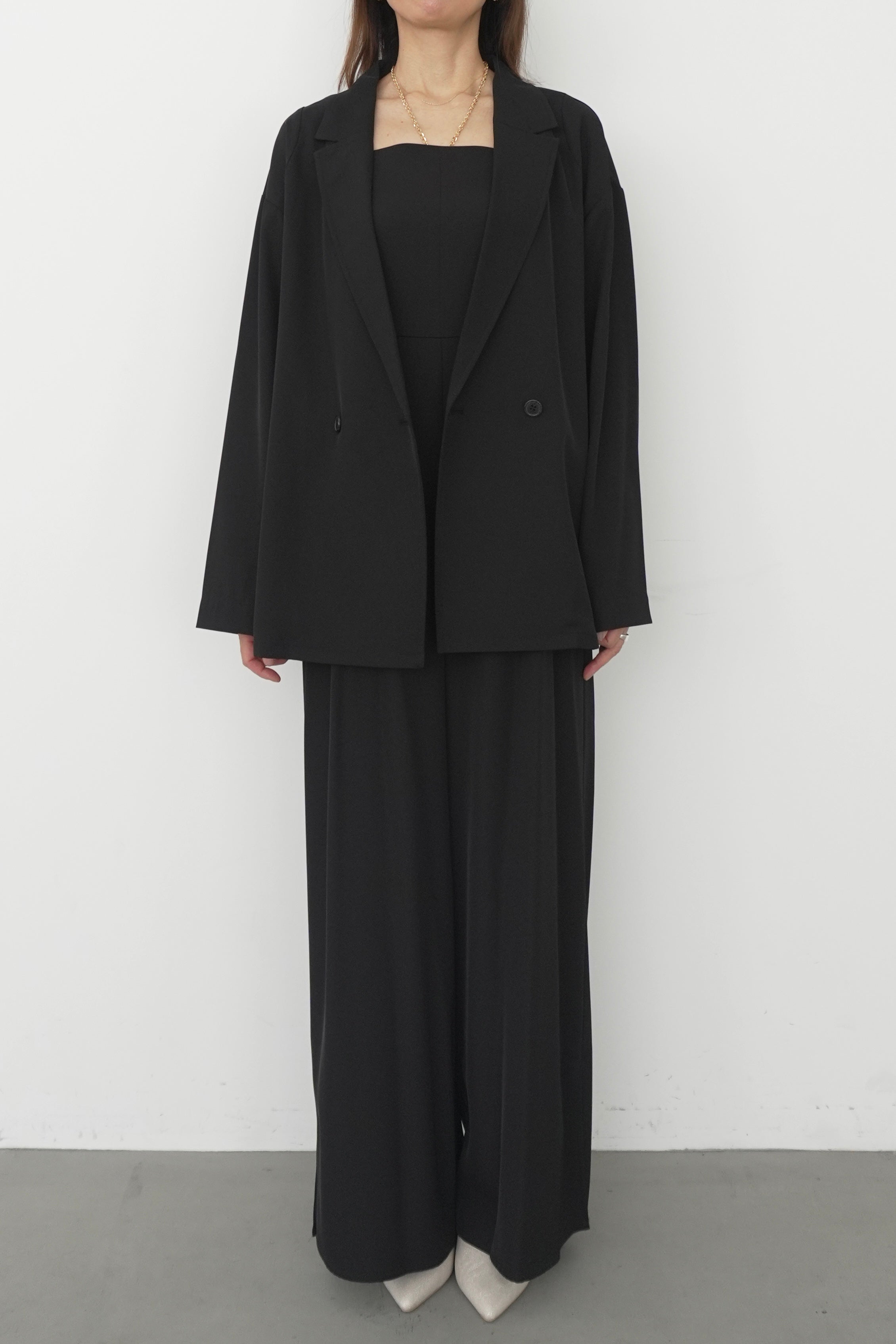 164cm/骨格ナチュラル　Lサイズ/ブラック着用 ヒール5.2cm