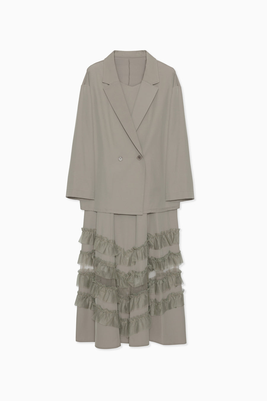 934 Transparent hem setup dress