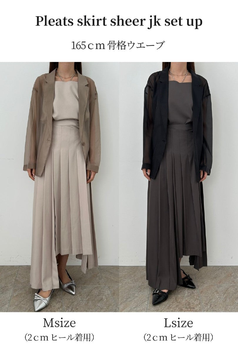 989 Pleats skirt sheer jk set up