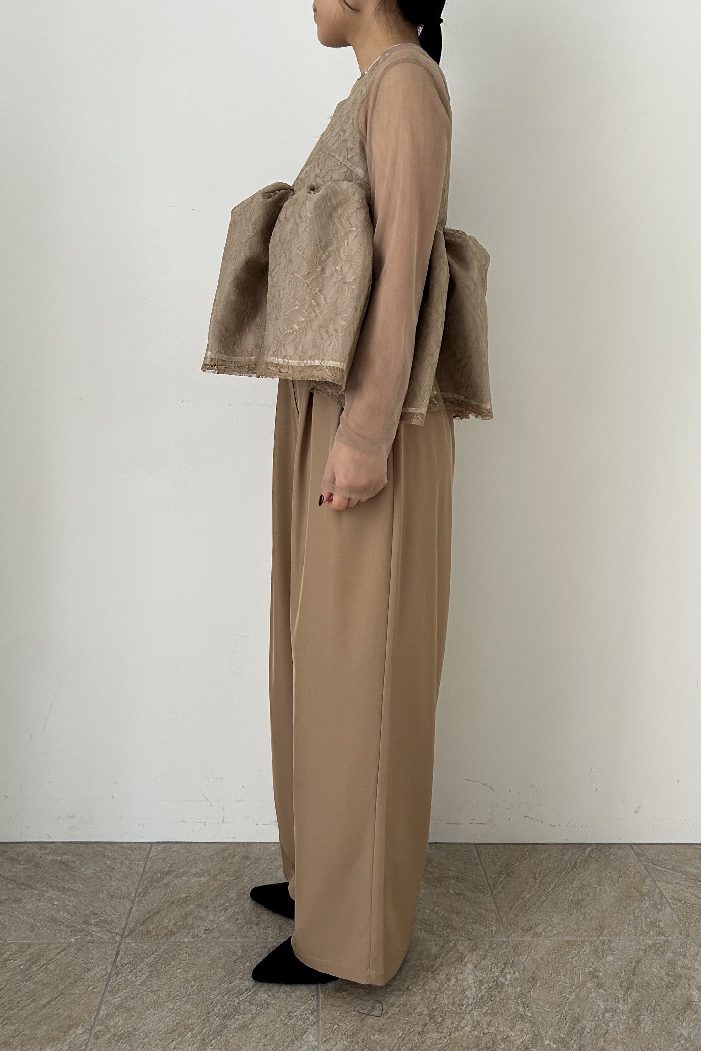model:155cm size:S color:ベージュ