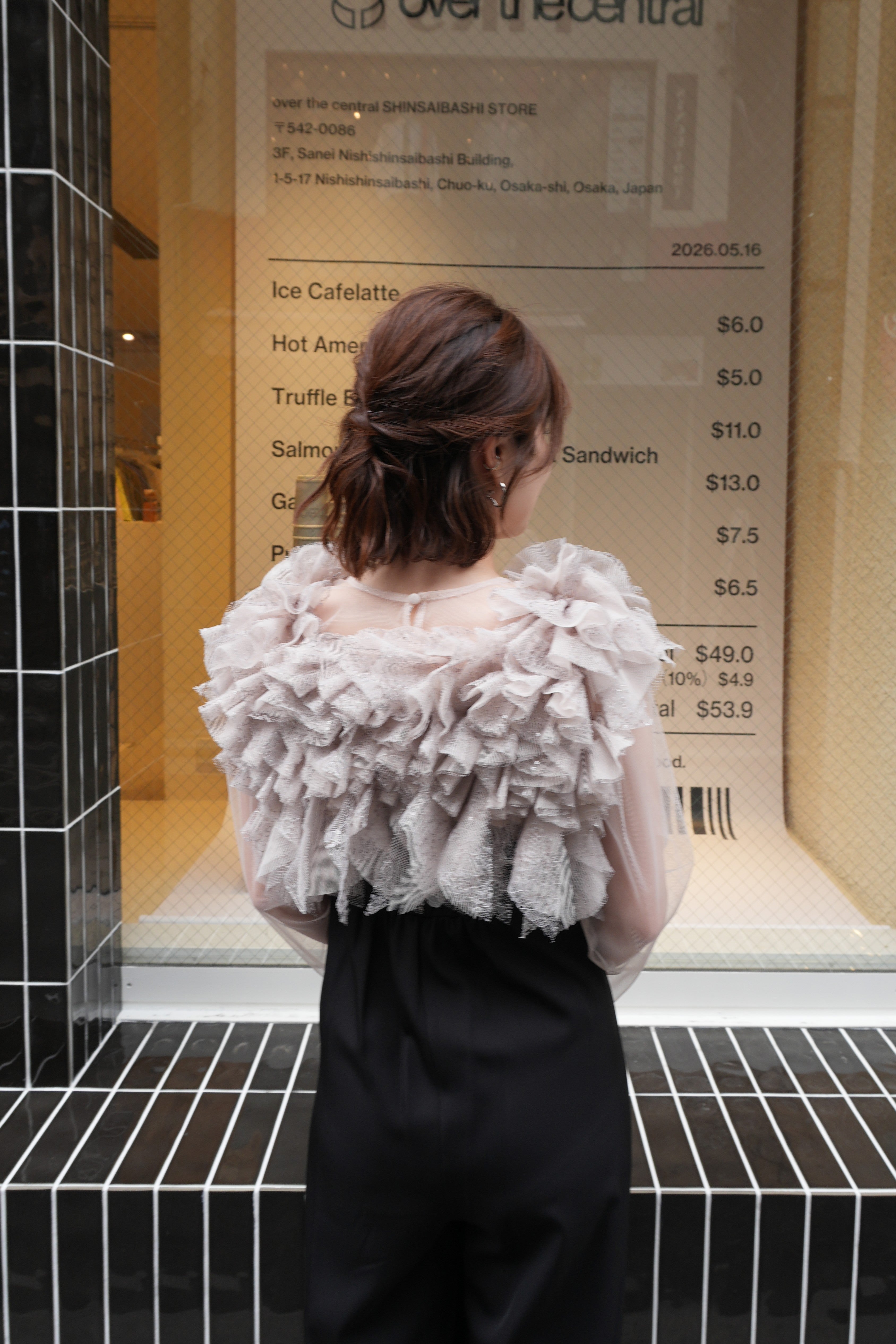 model:153cm size:S color:ブラック×ベージュ