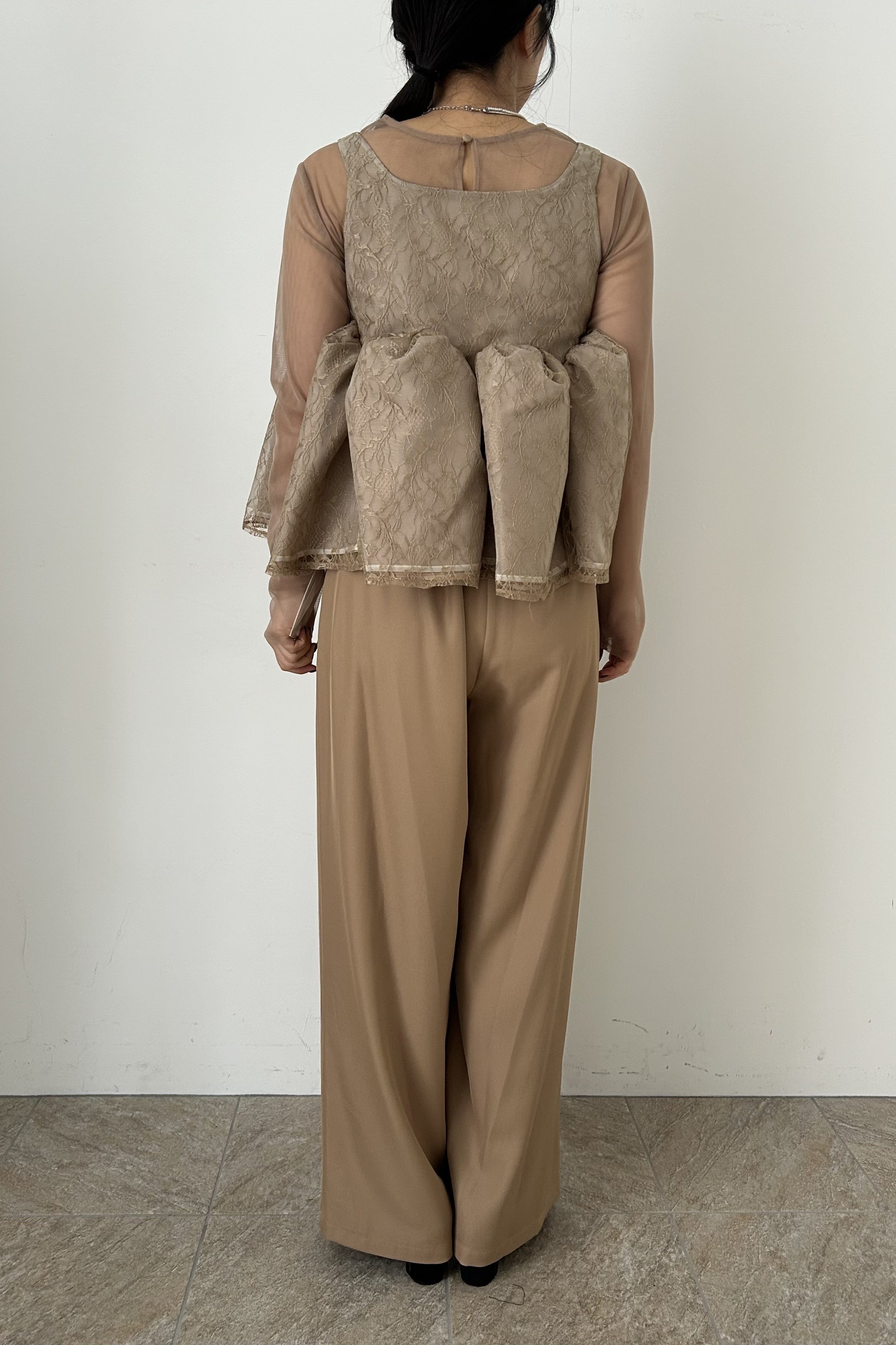 model:155cm size:S color:ベージュ