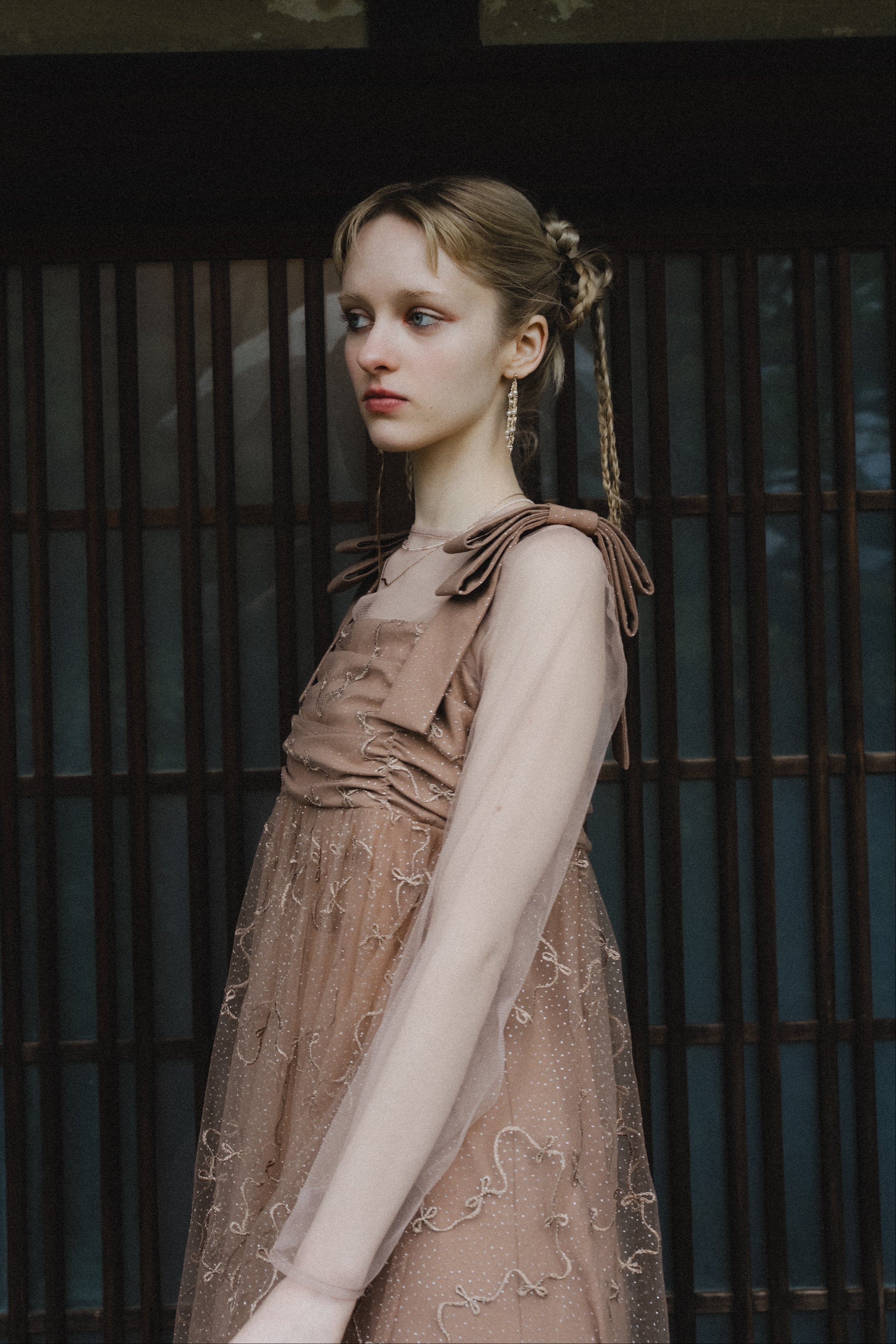1113 Ribbon tulle dress