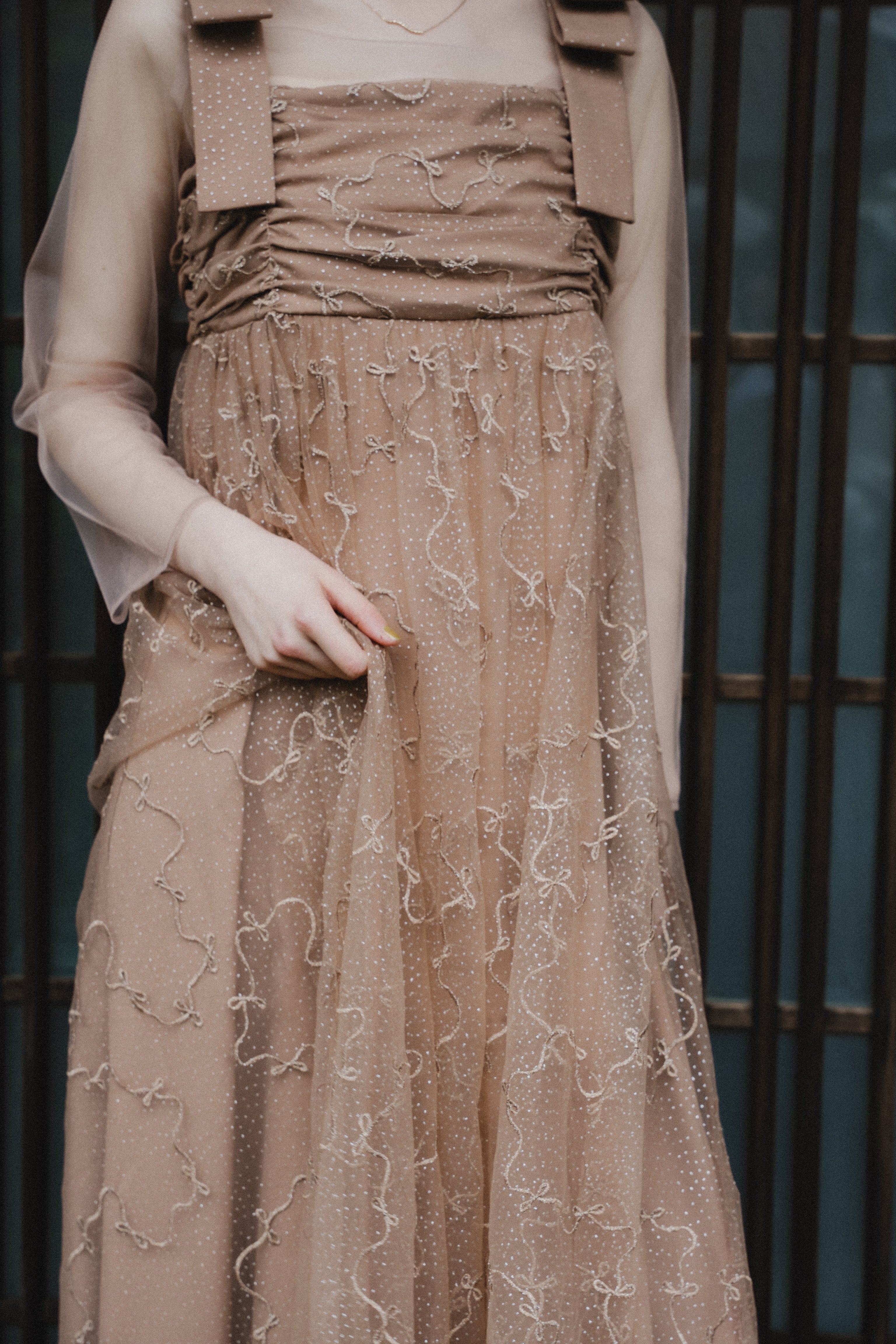1113 Ribbon tulle dress