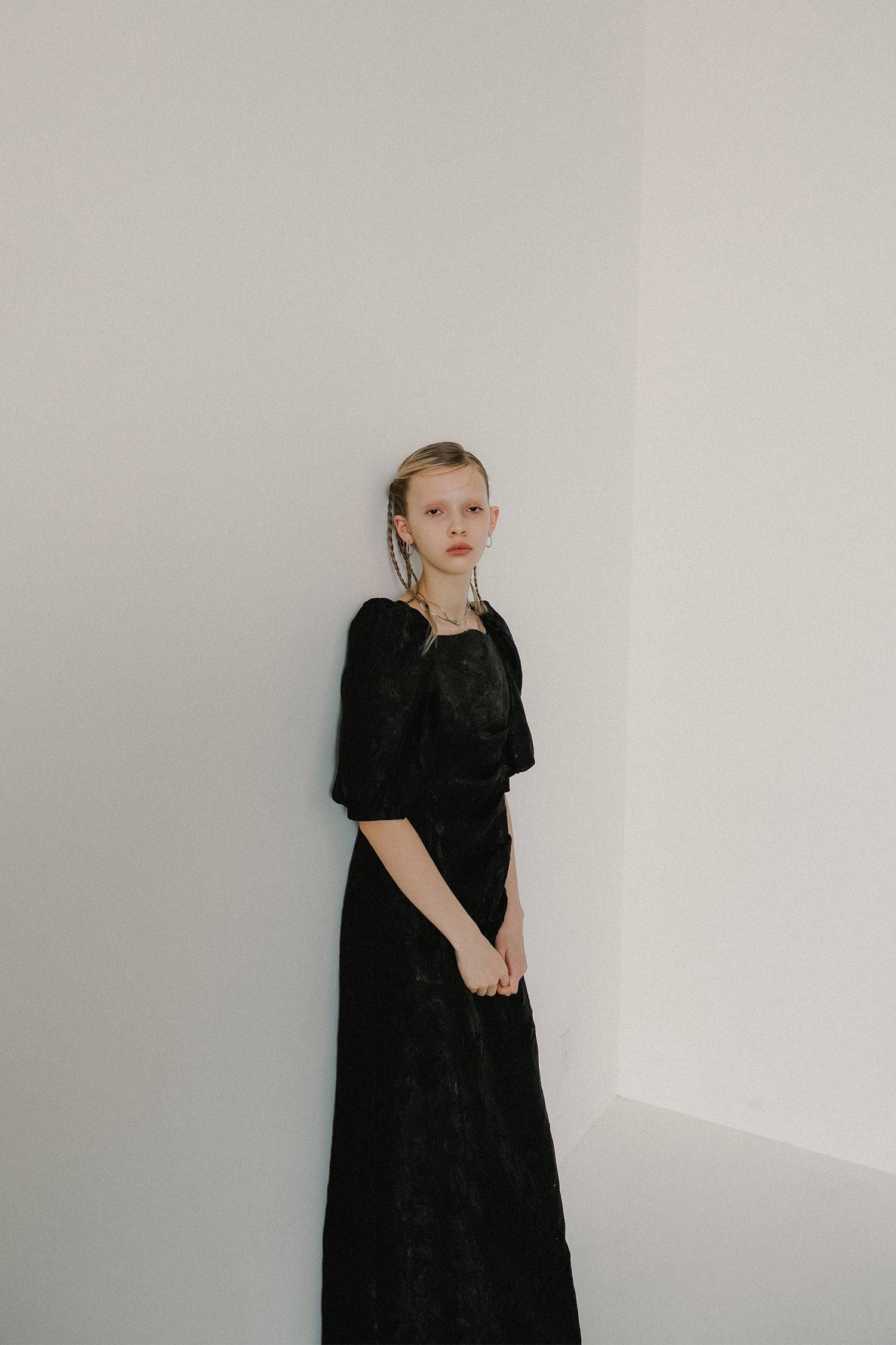 1071 Sheer Jacquard Organza Dress