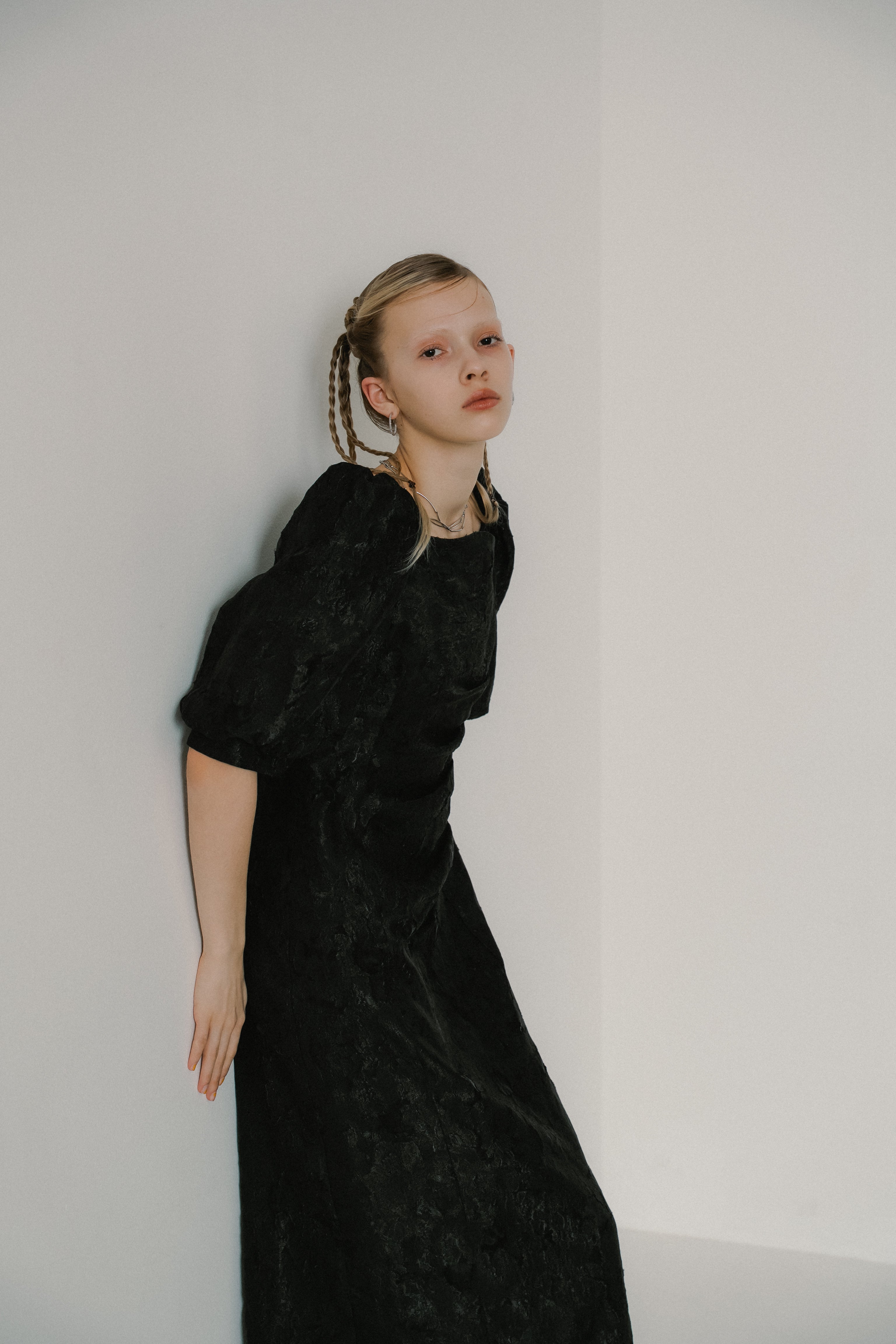 1071 Sheer Jacquard Organza Dress