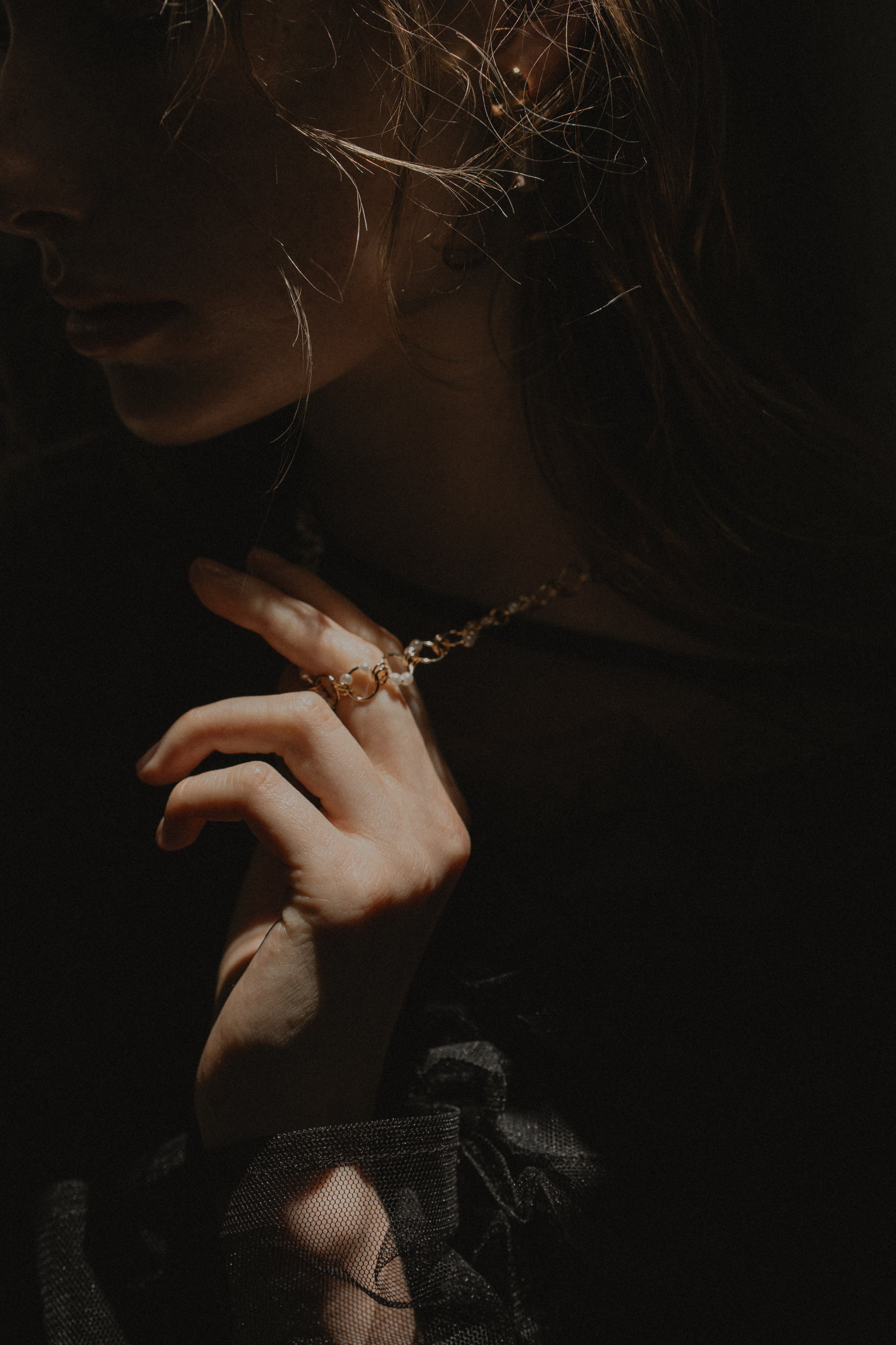 1024 Orbit pearl chain necklace