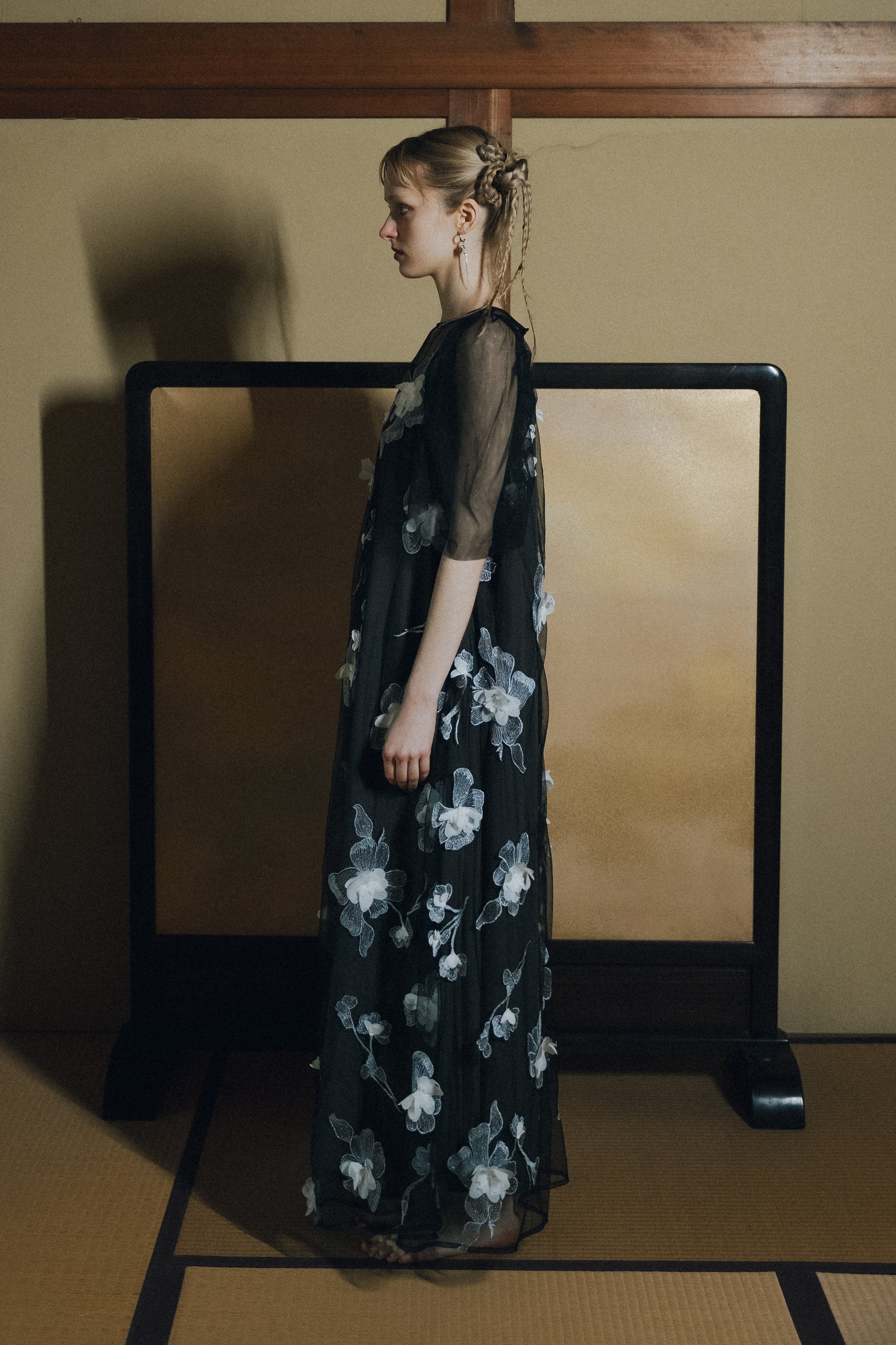 1132 3D Floral A-line Dress