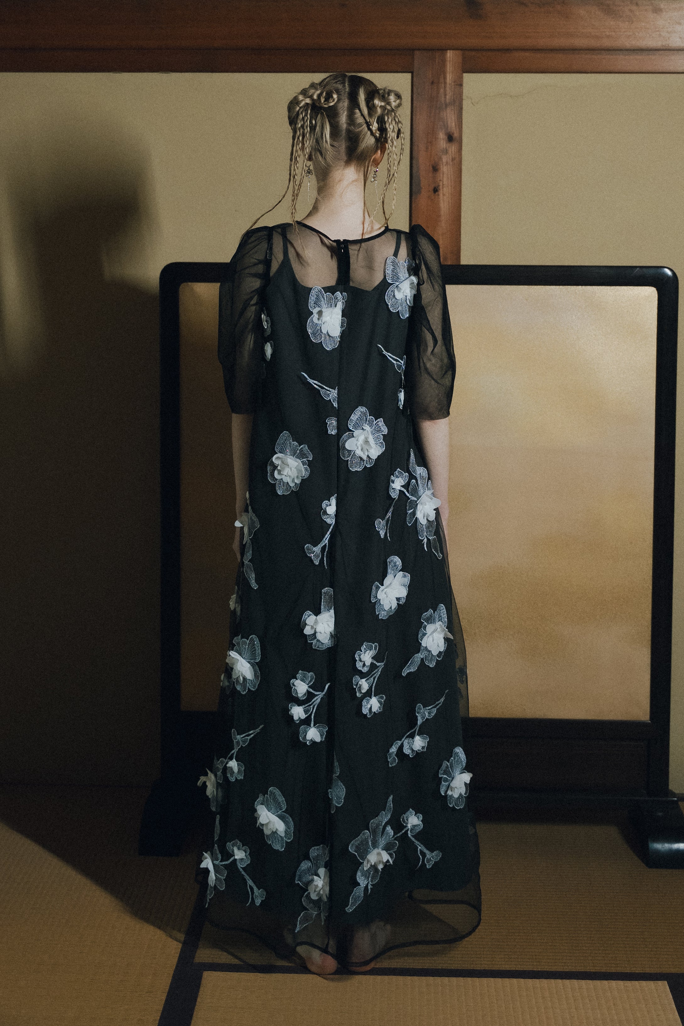 1132 3D Floral A-line Dress