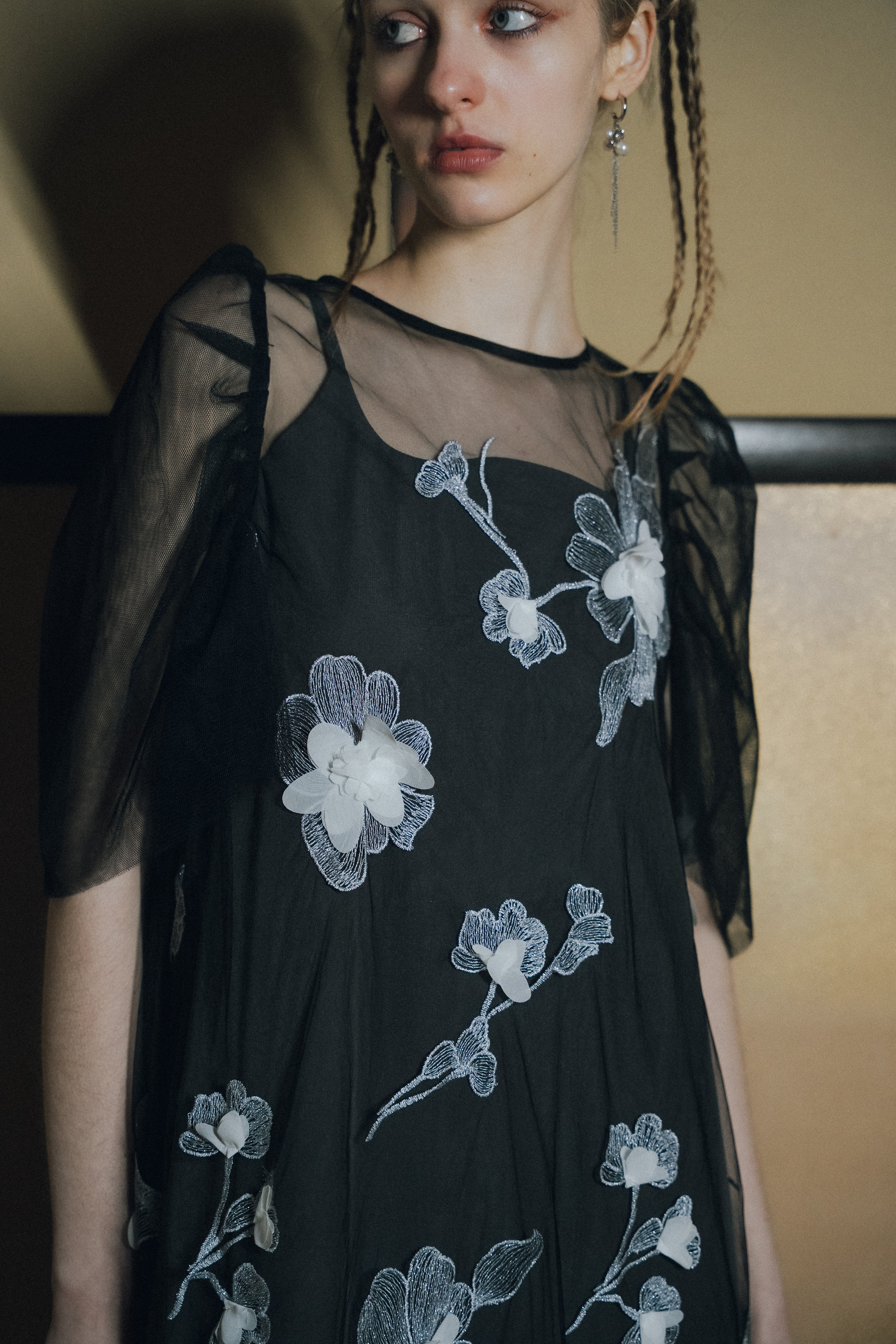 1132 3D Floral A-line Dress