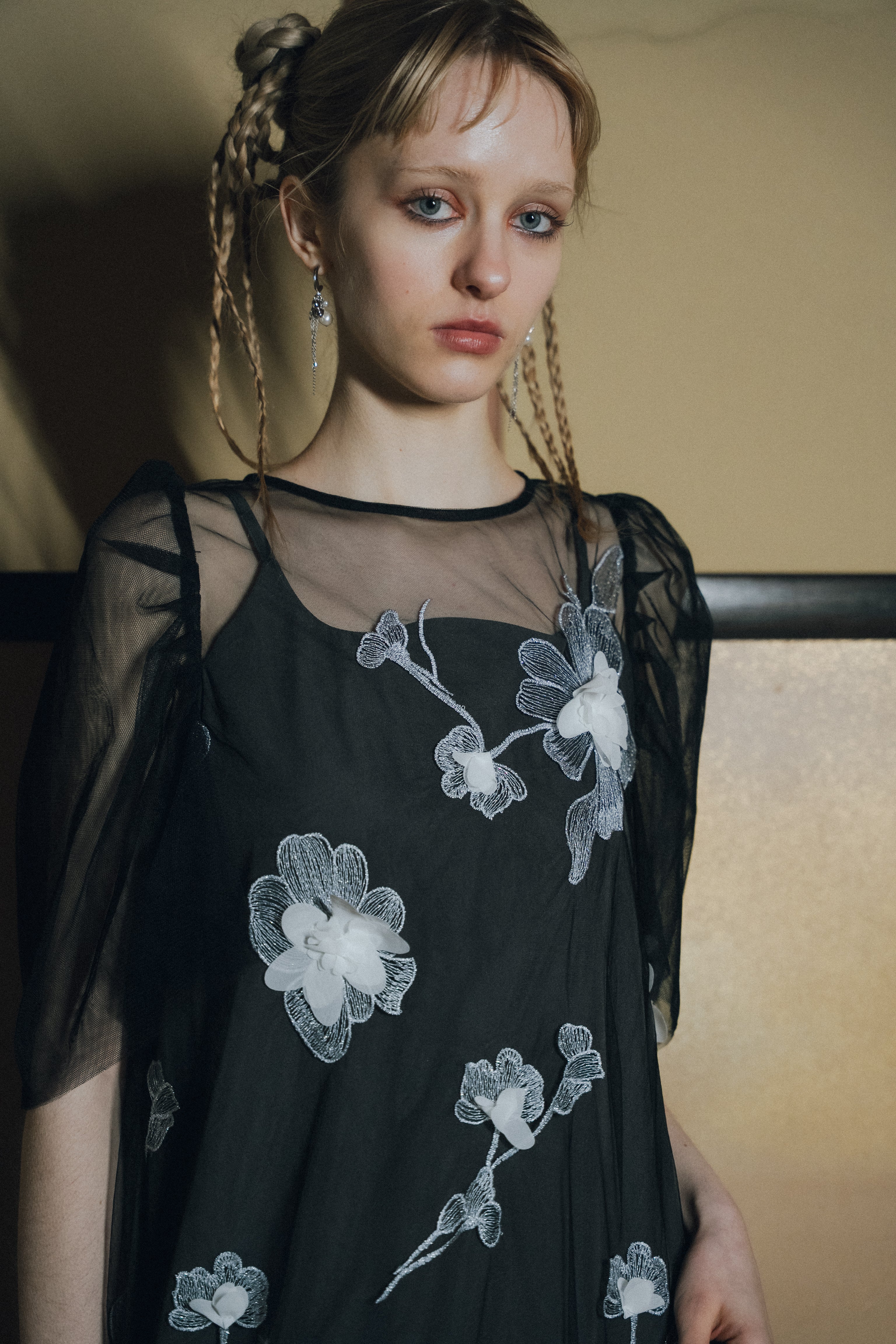 1132 3D Floral A-line Dress