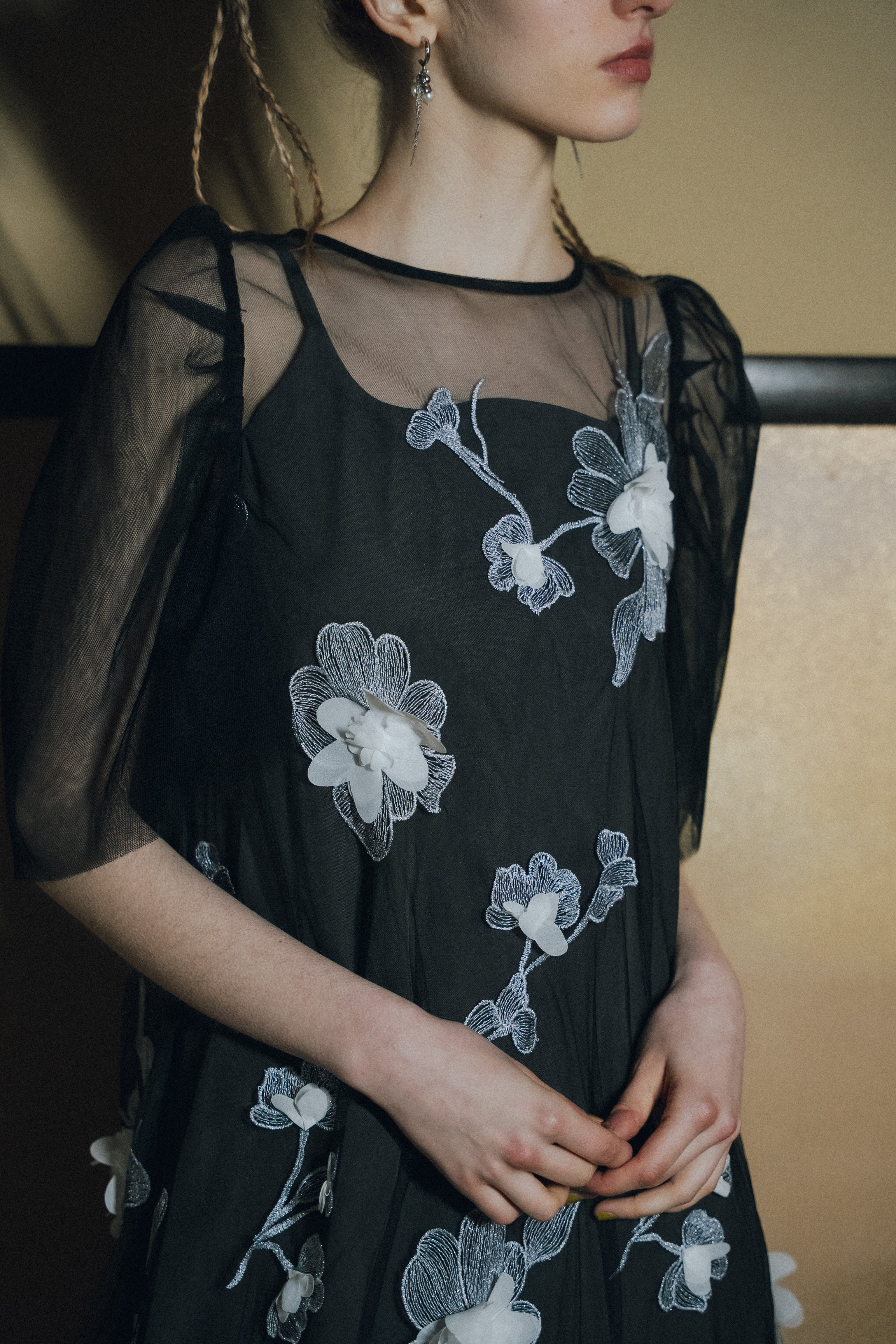 1132 3D Floral A-line Dress