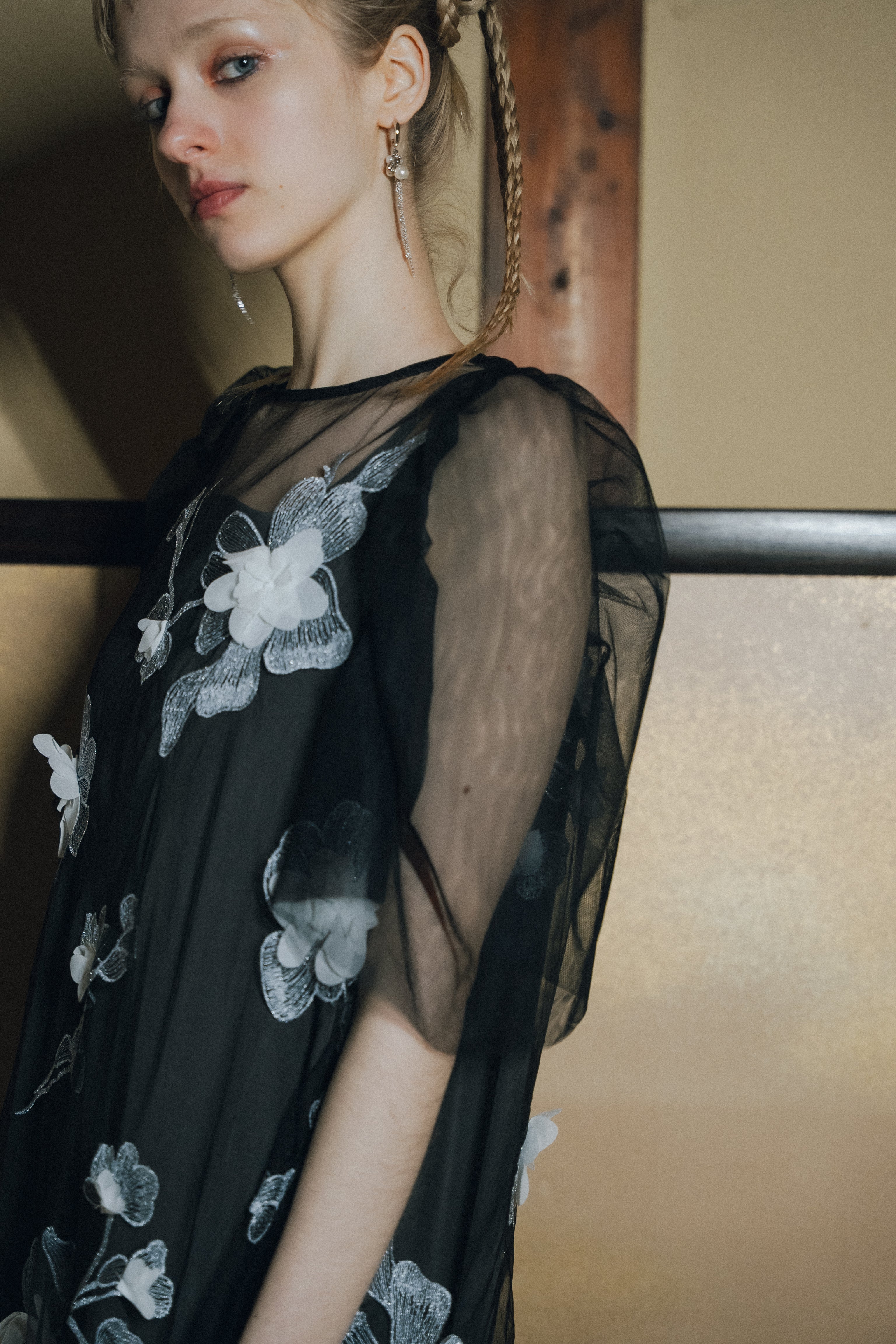 1132 3D Floral A-line Dress