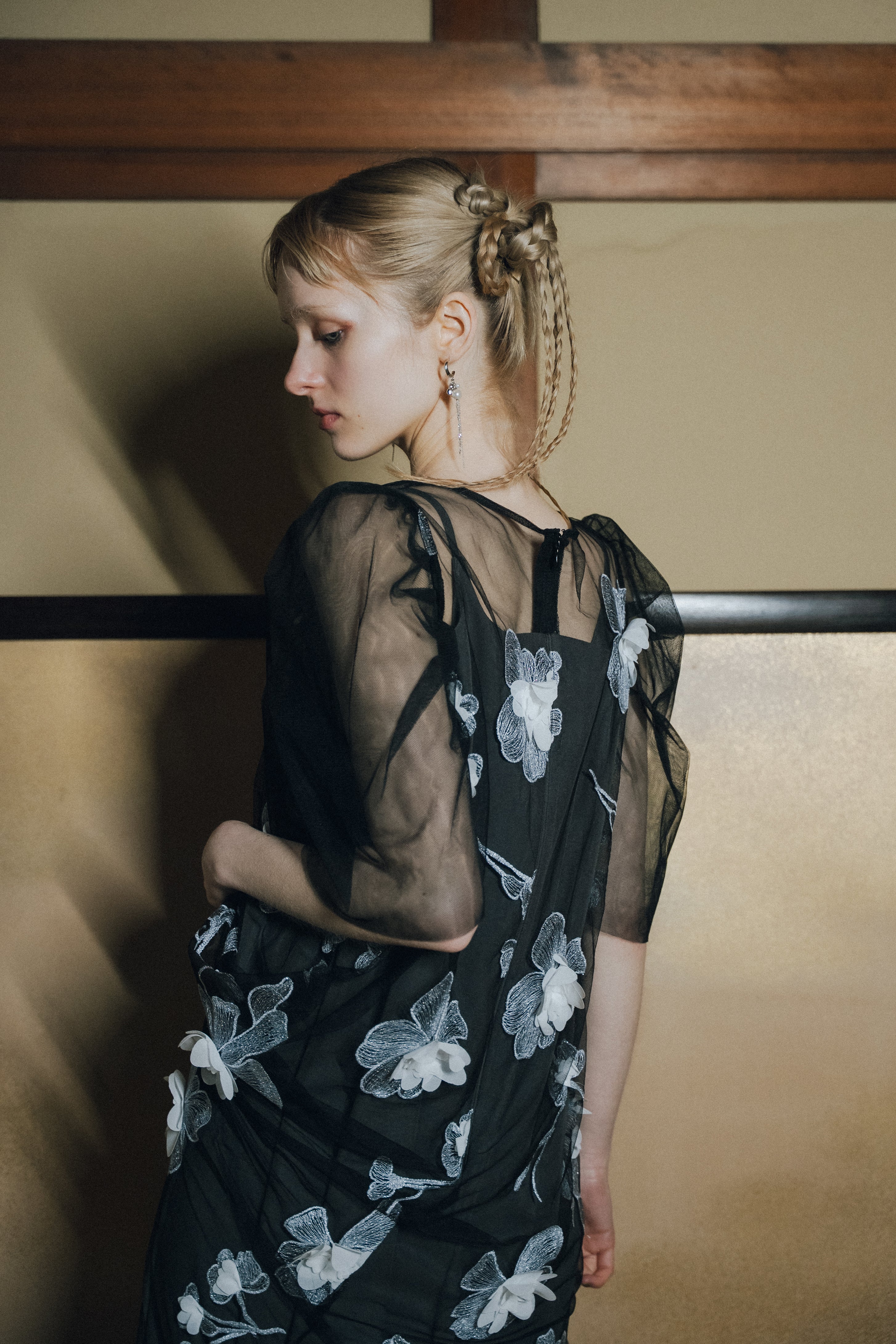 1132 3D Floral A-line Dress