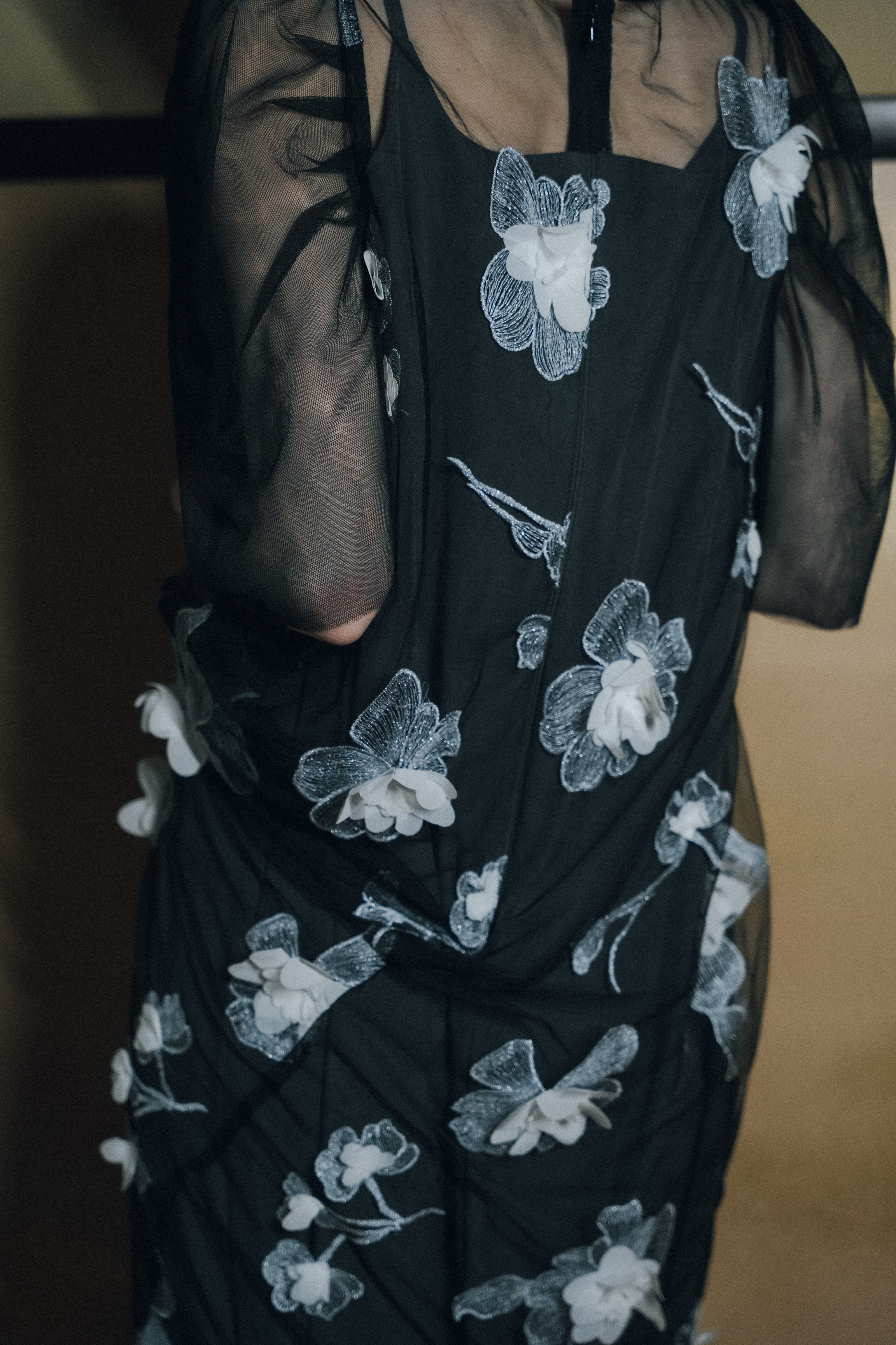 1132 3D Floral A-line Dress