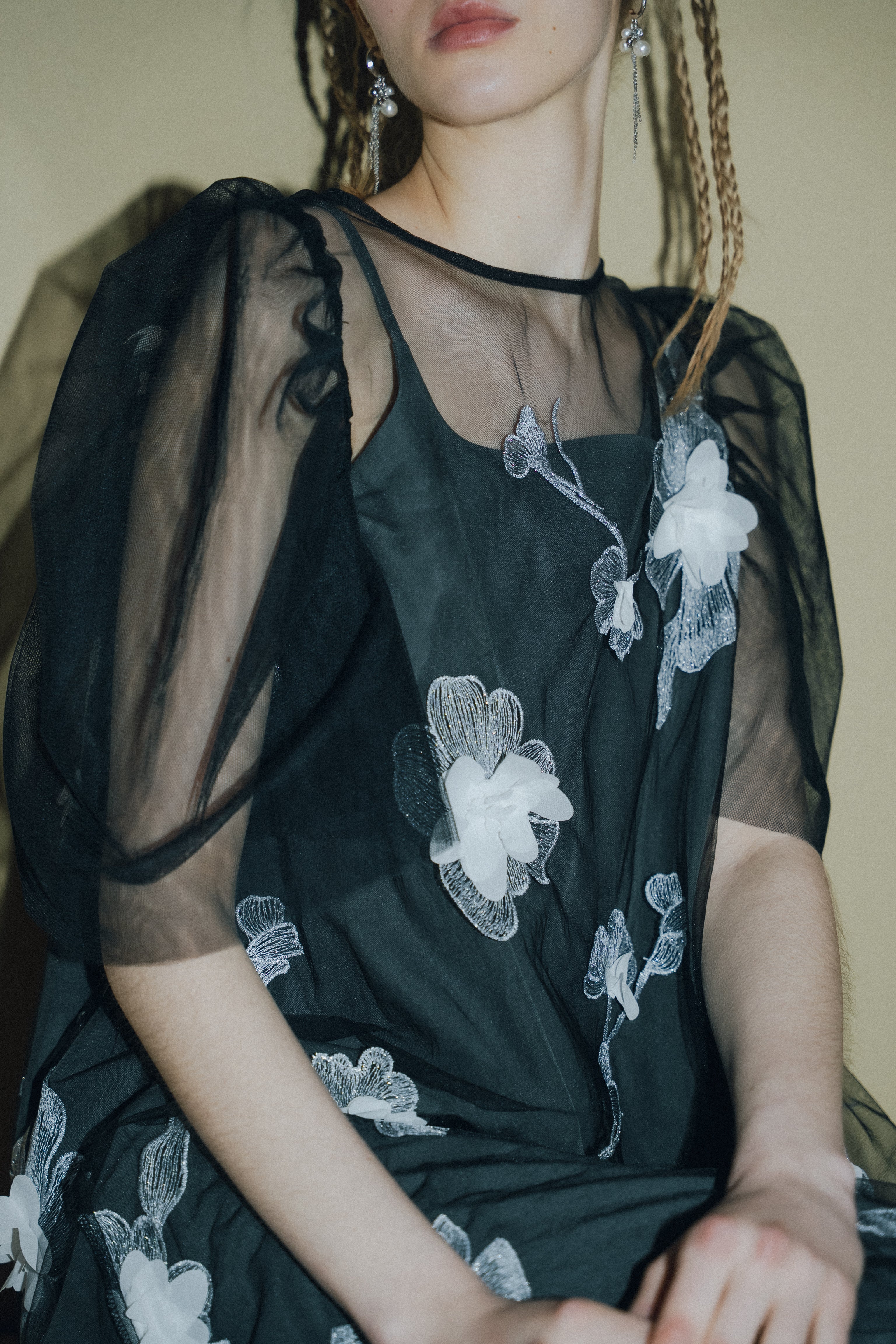 1132 3D Floral A-line Dress