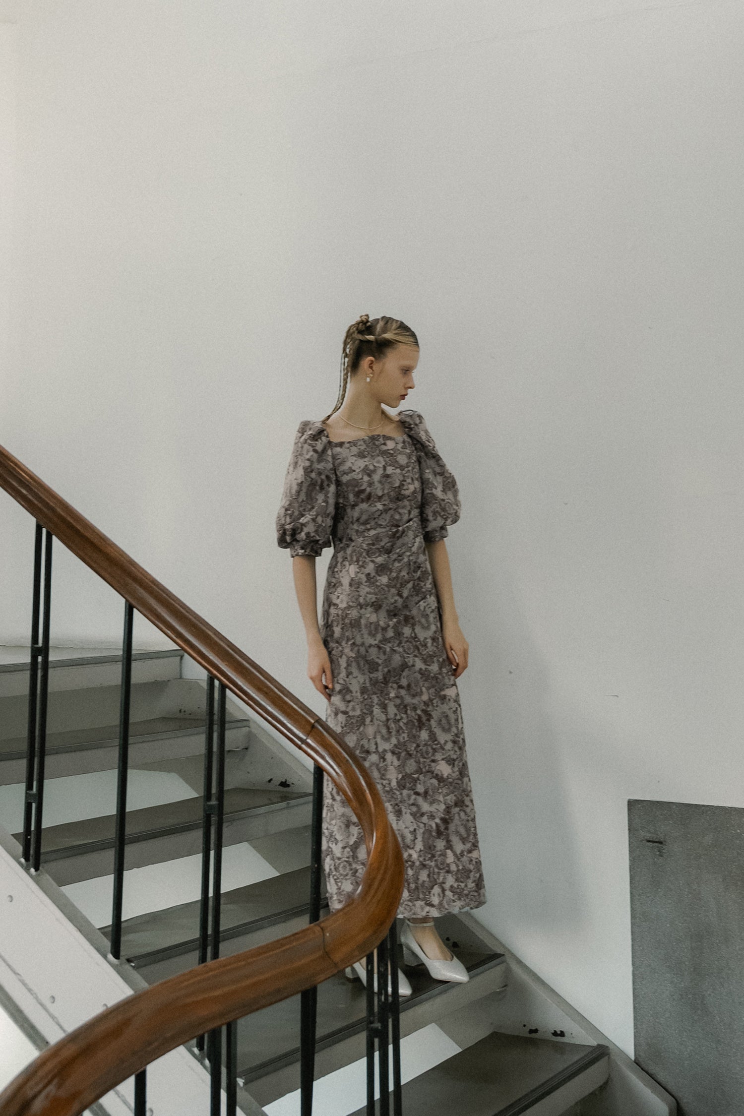 1071 Sheer Jacquard Organza Dress