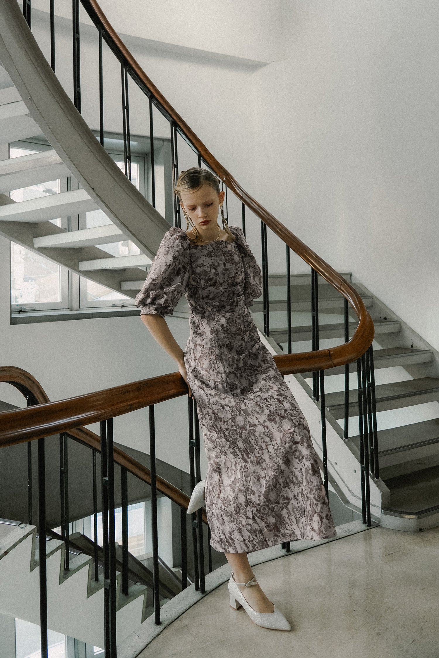1071 Sheer Jacquard Organza Dress