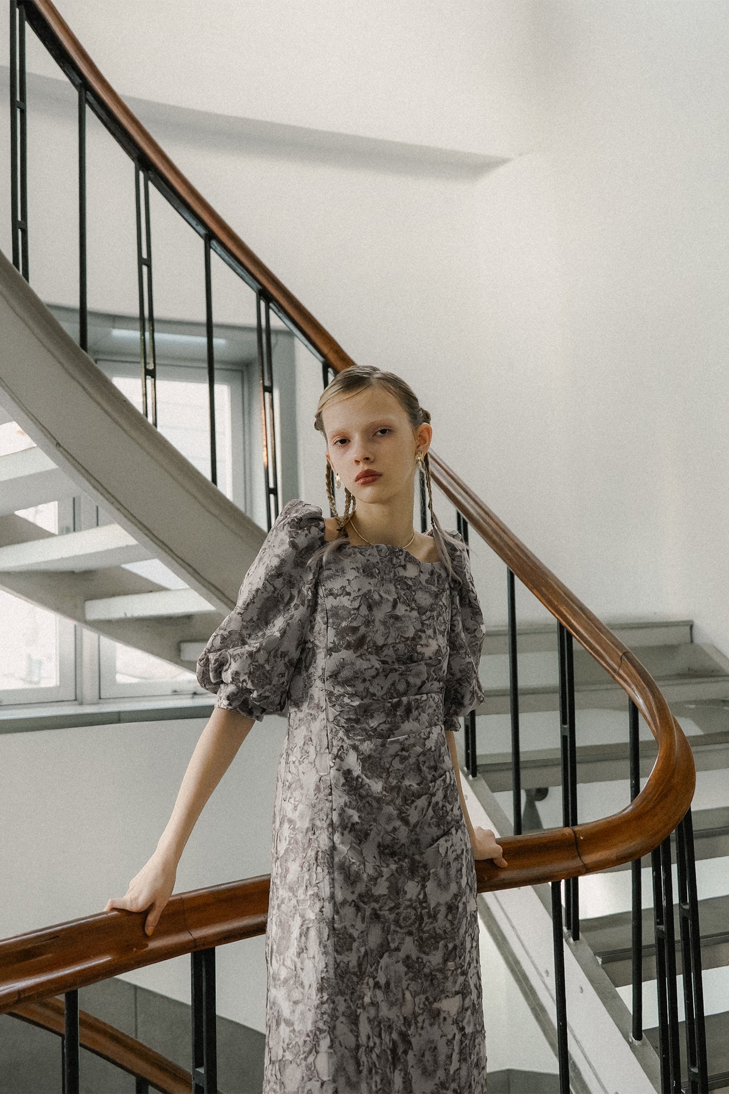 1071 Sheer Jacquard Organza Dress