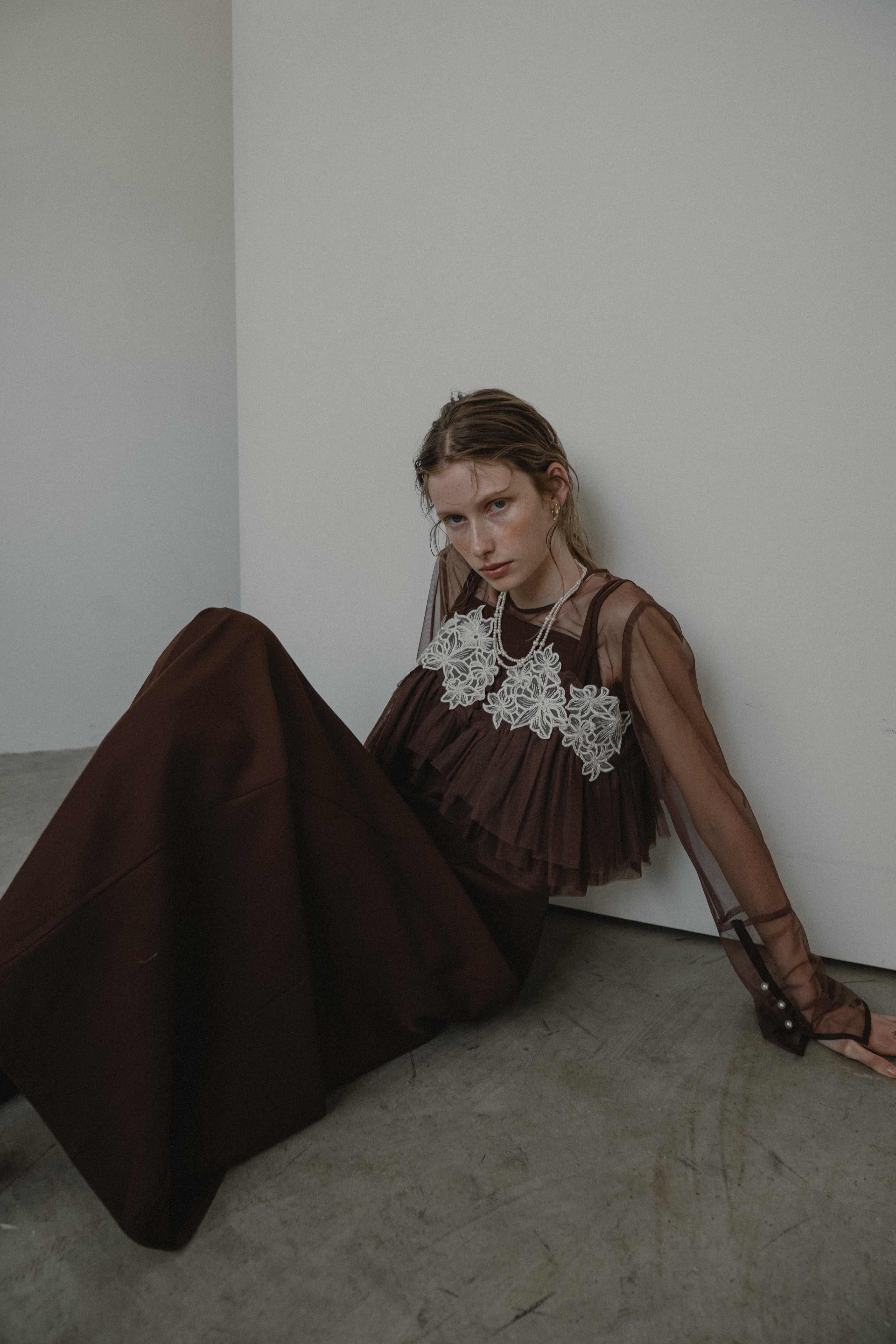 1015 Petal embroidery dress