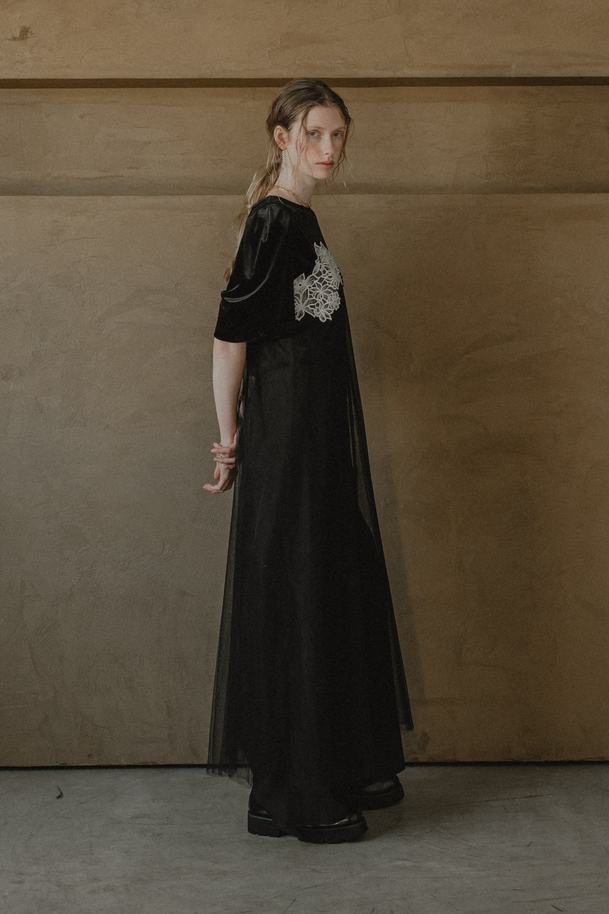 1010 Layered velor dress