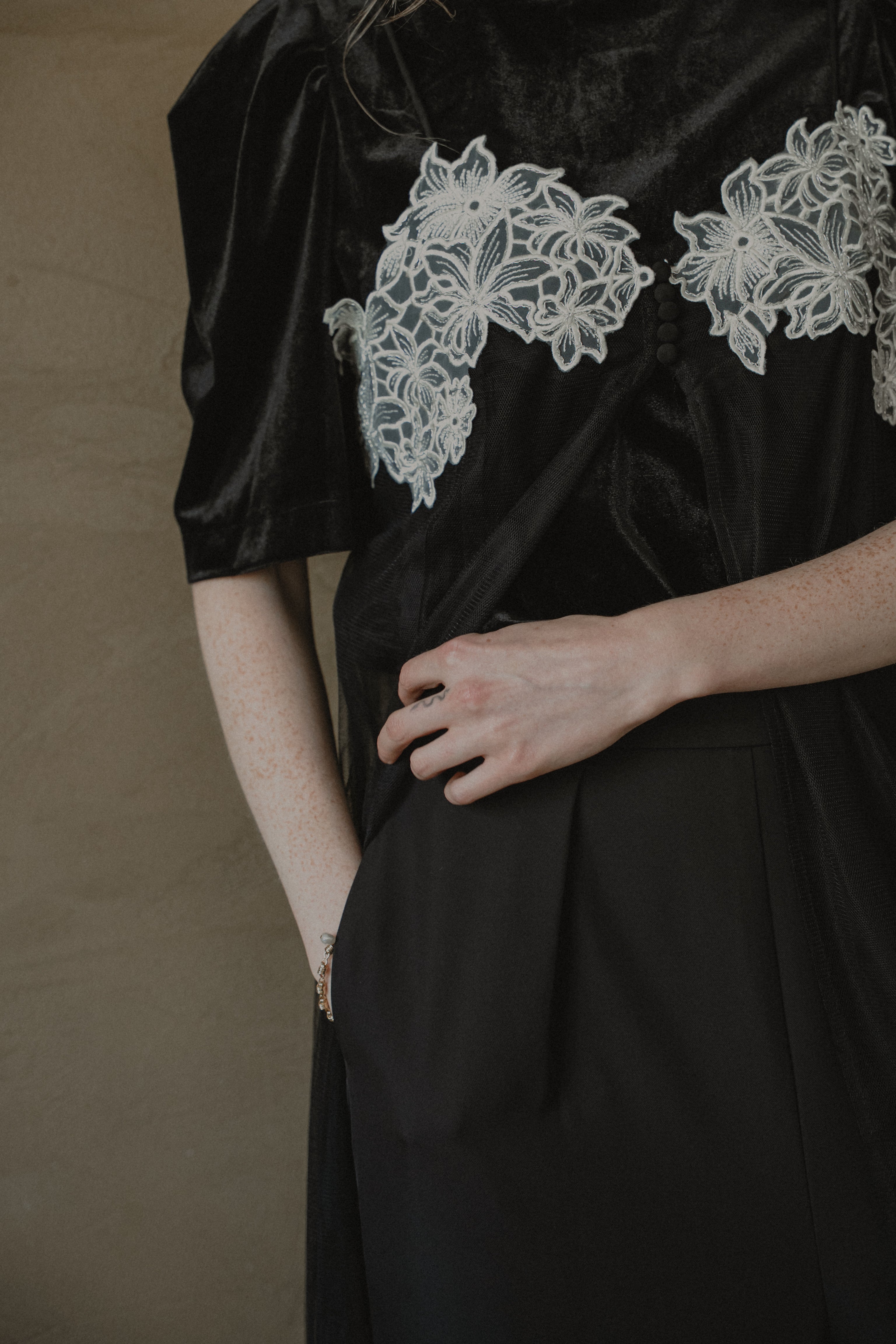 1010 Layered velor dress
