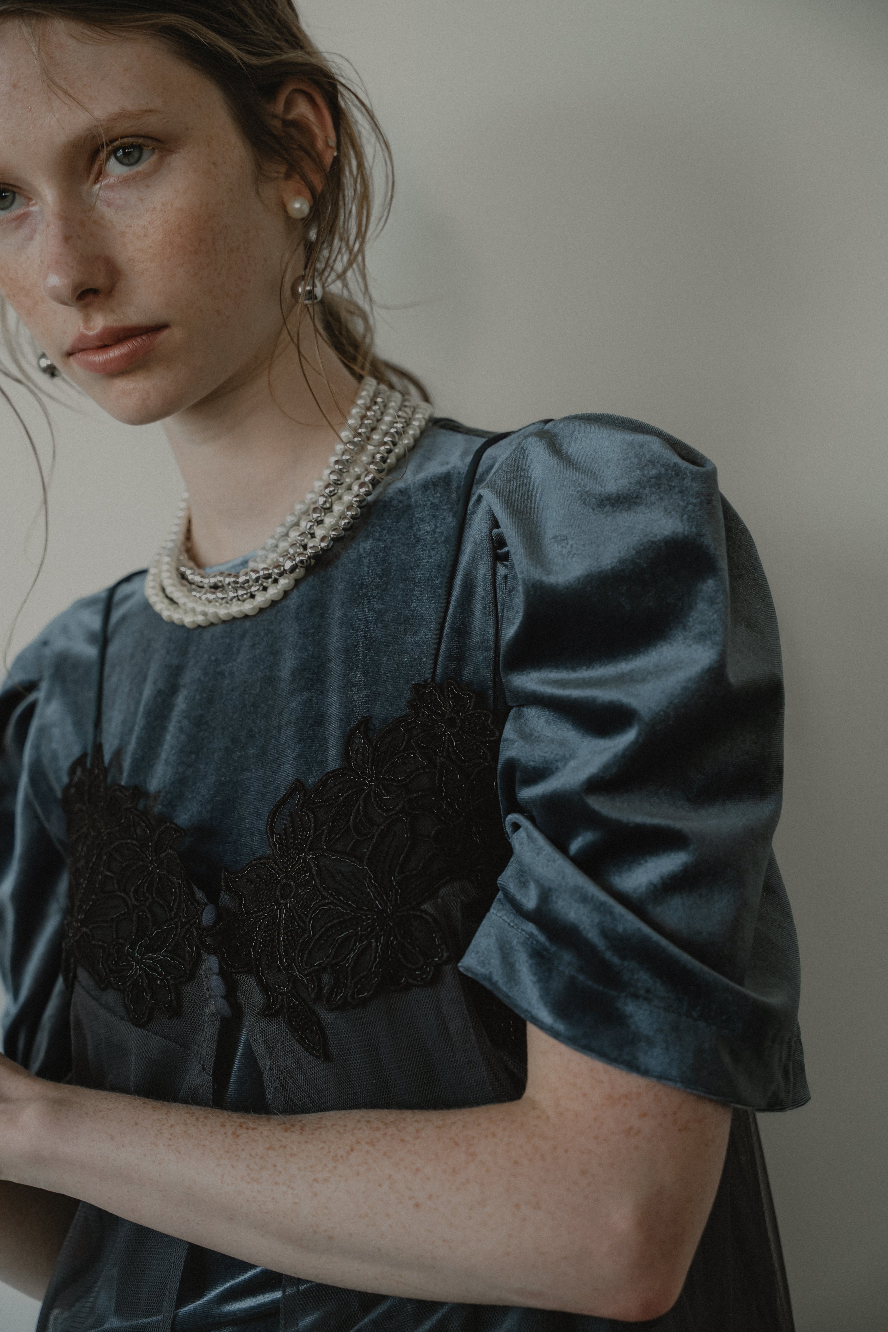 1010 Layered velor dress