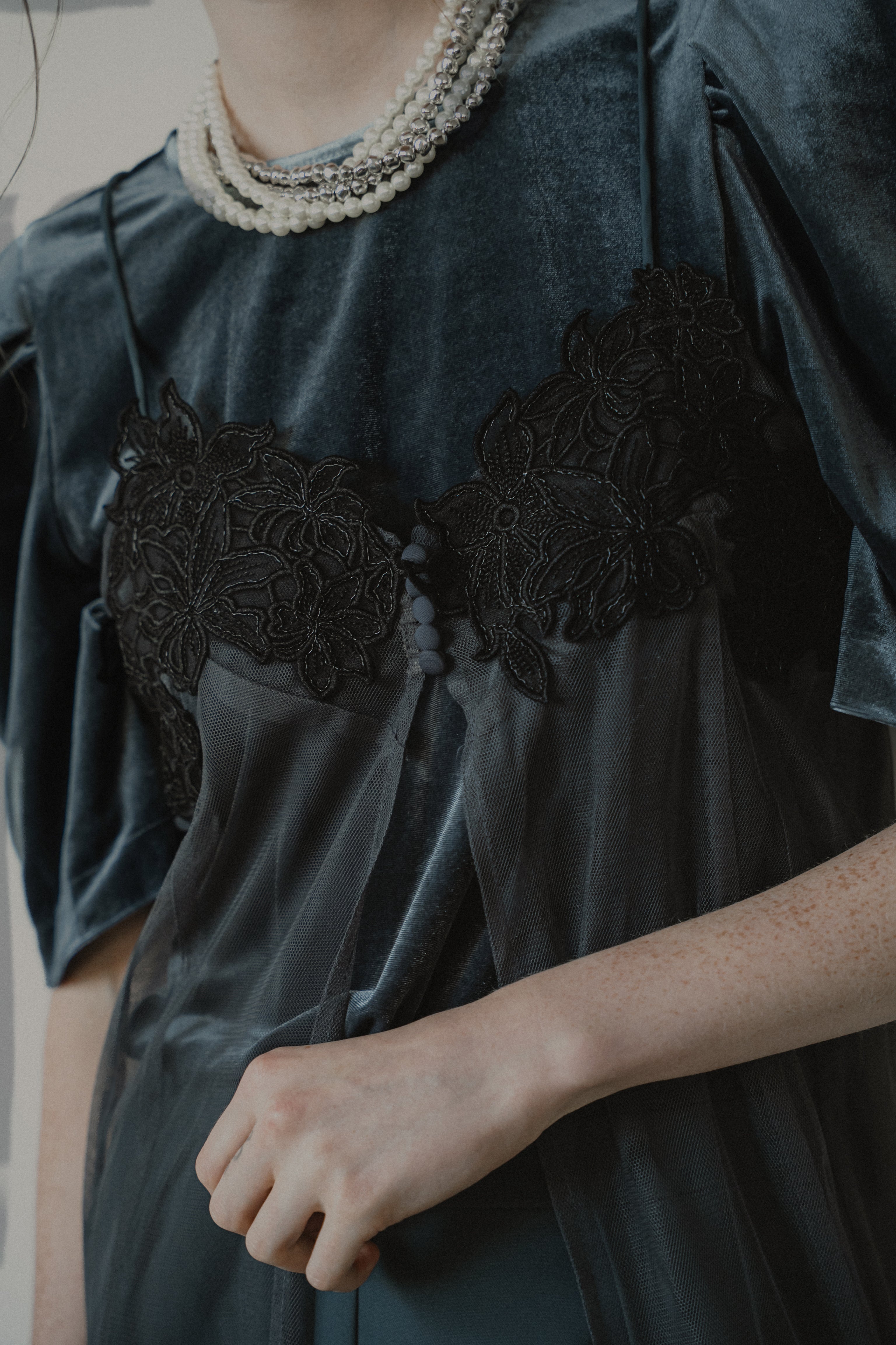 1010 Layered velor dress