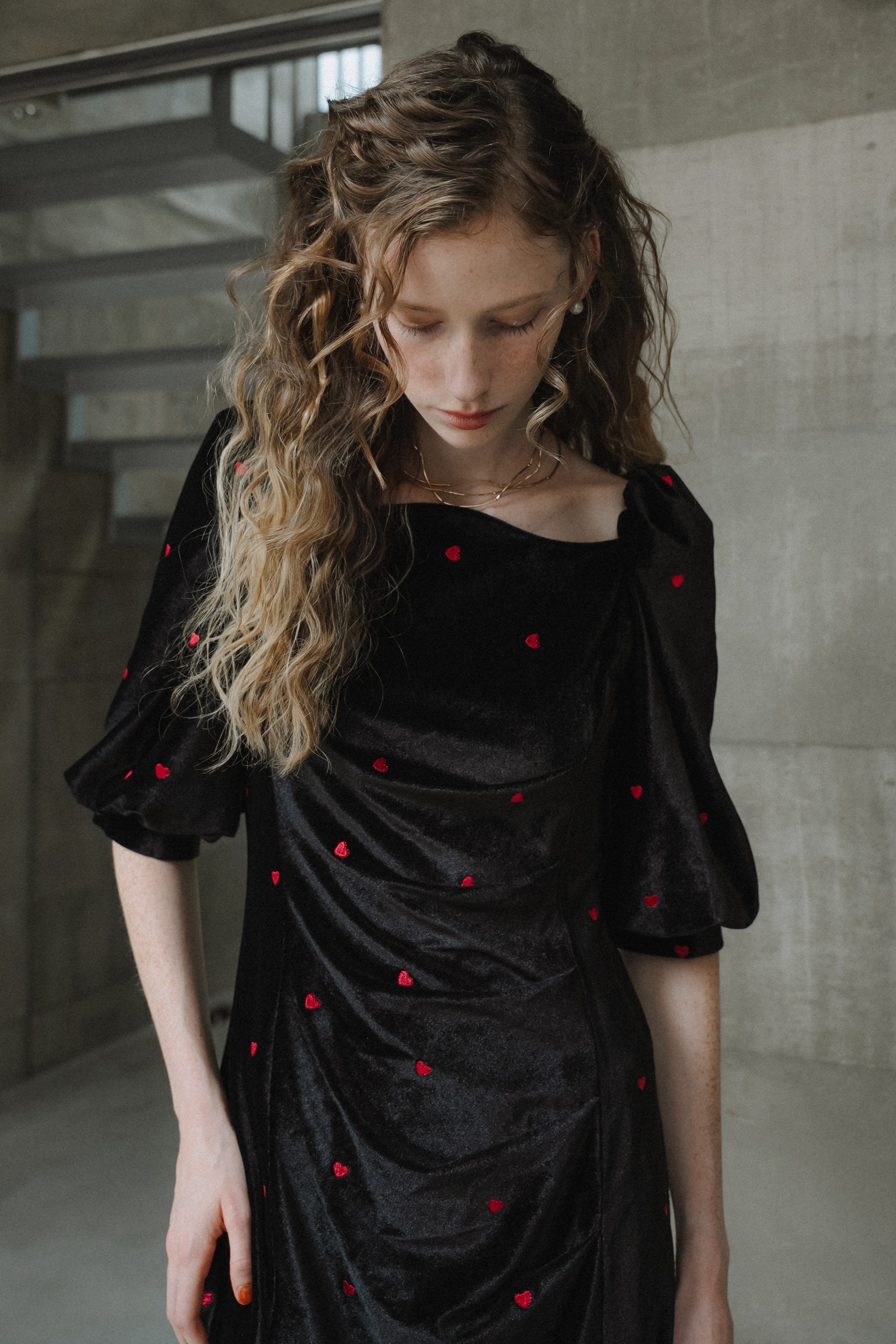 1035 Sweetheart velour dress