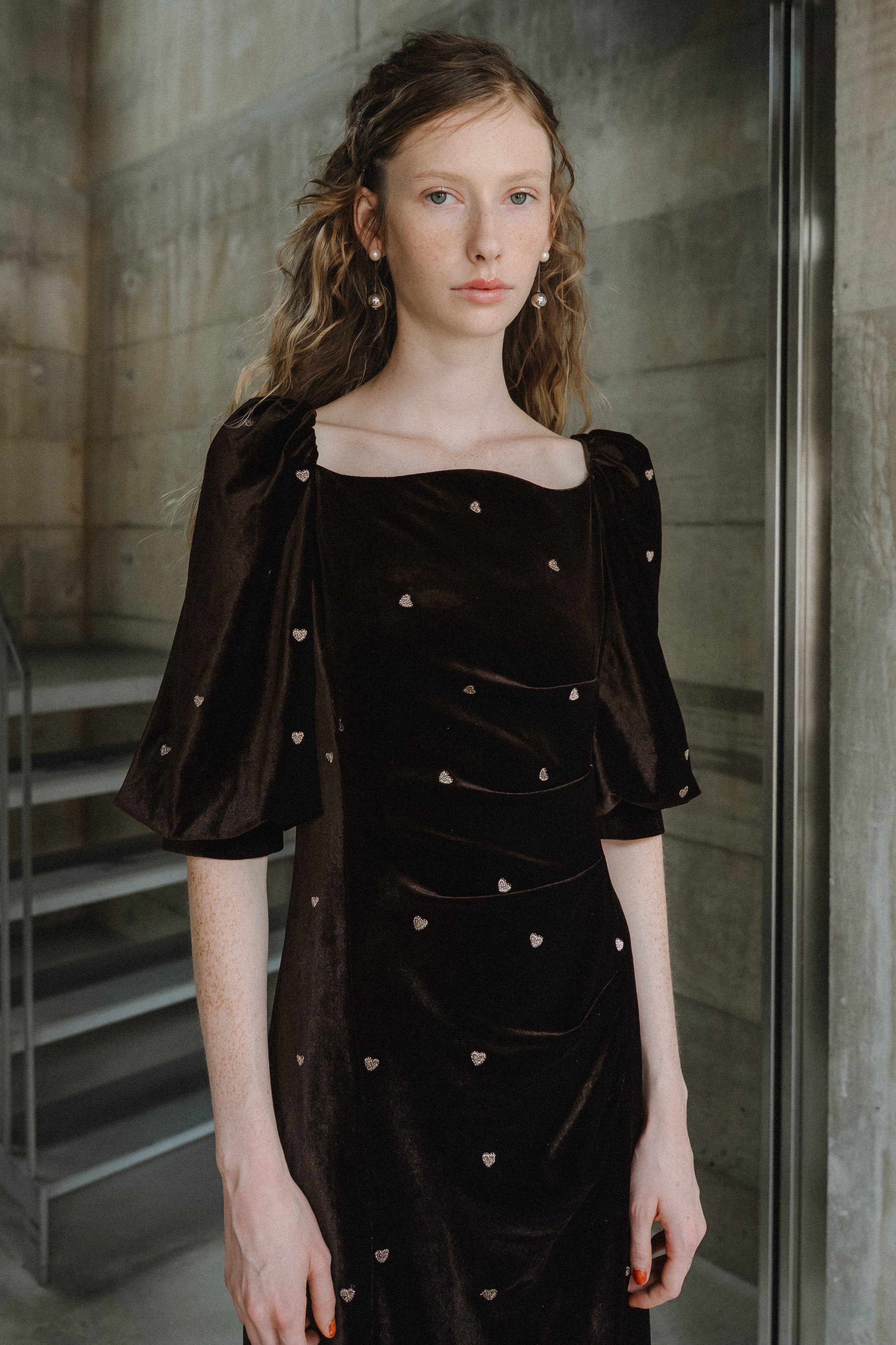 1035 Sweetheart velour dress