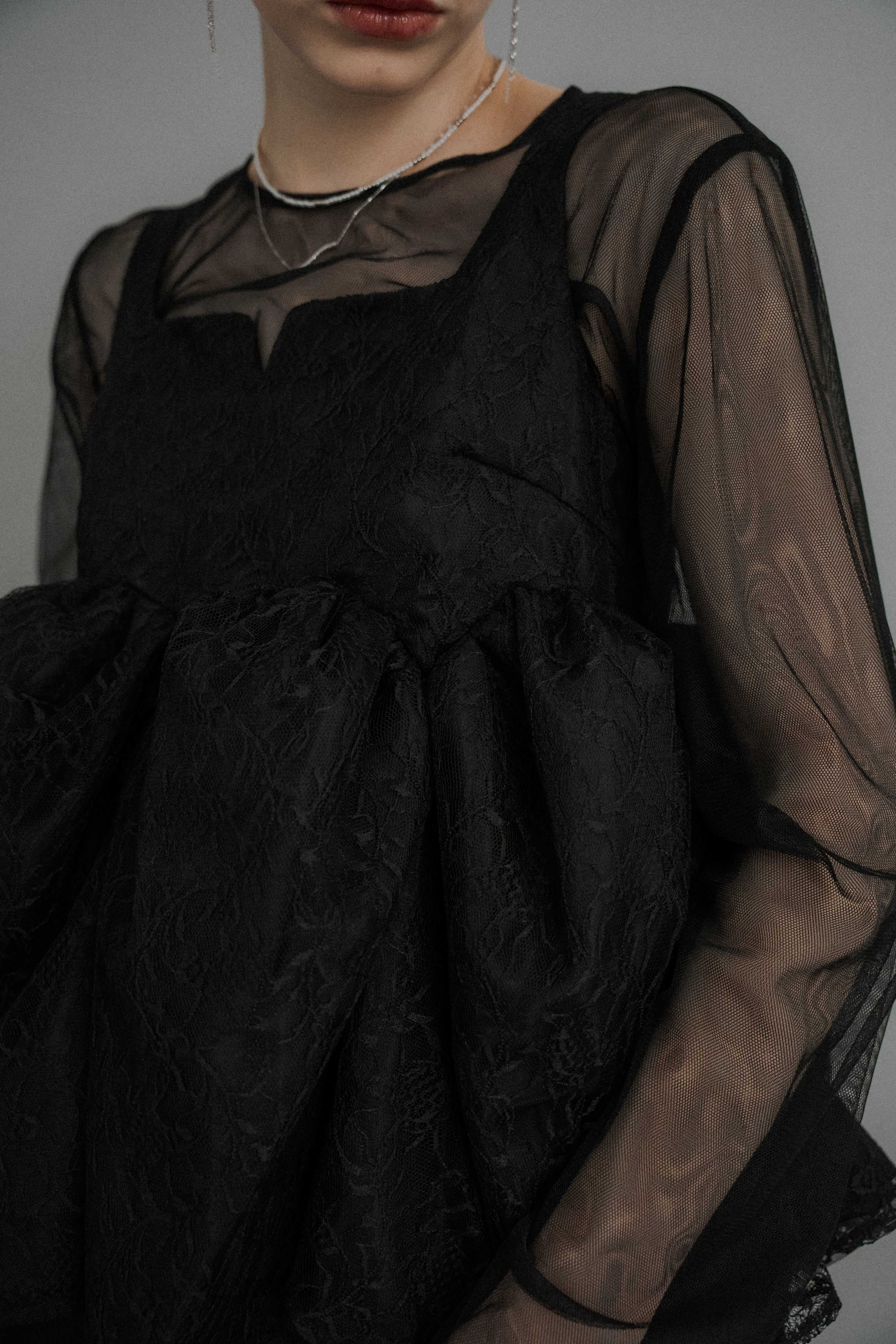 et.UNiVER │1039 Sheer Peplum Overlay Top＆Pants – et.UNiVER