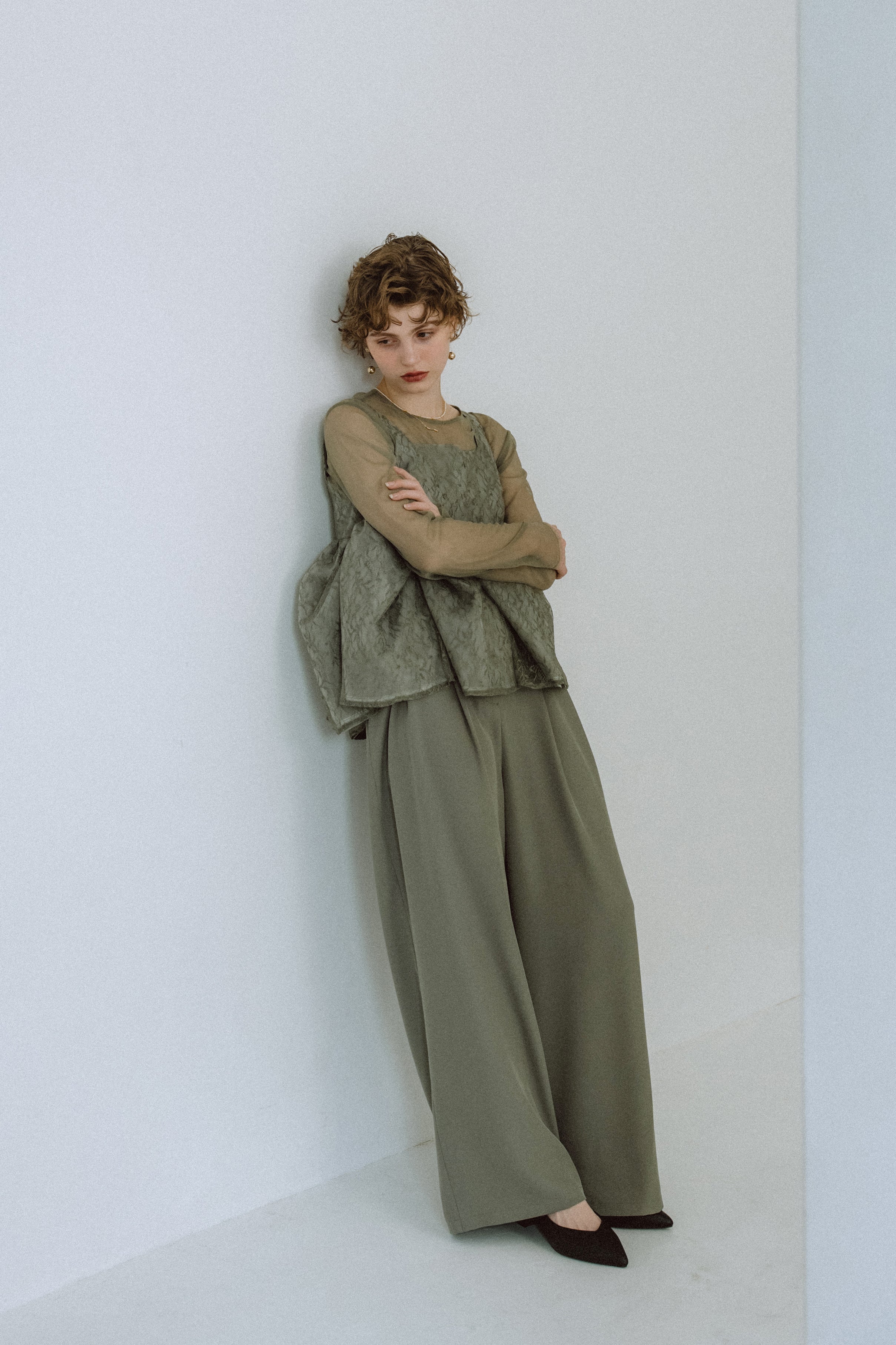 et.UNiVER │1039 Sheer Peplum Overlay Top＆Pants – et.UNiVER