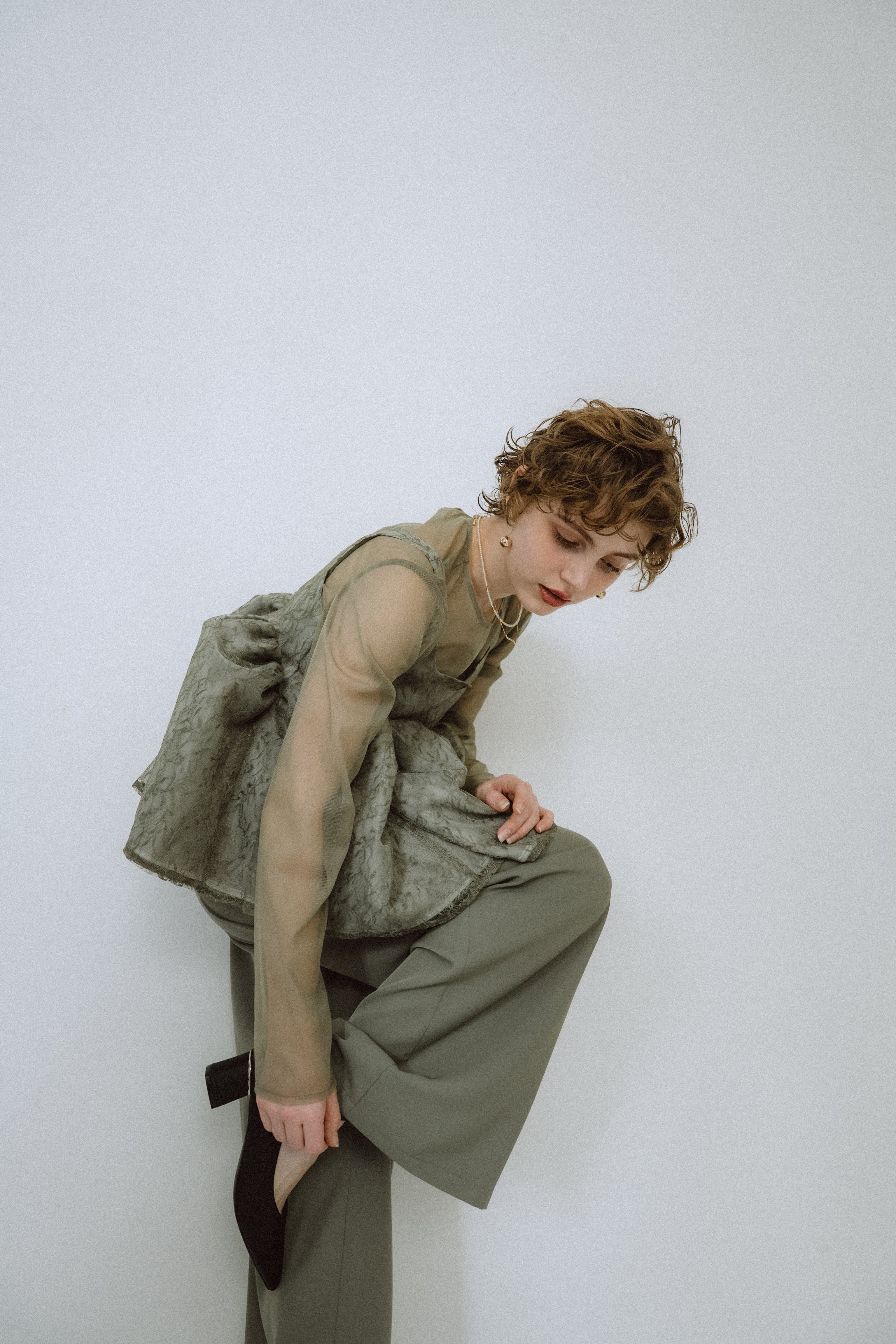 et.UNiVER │1039 Sheer Peplum Overlay Top＆Pants – et.UNiVER