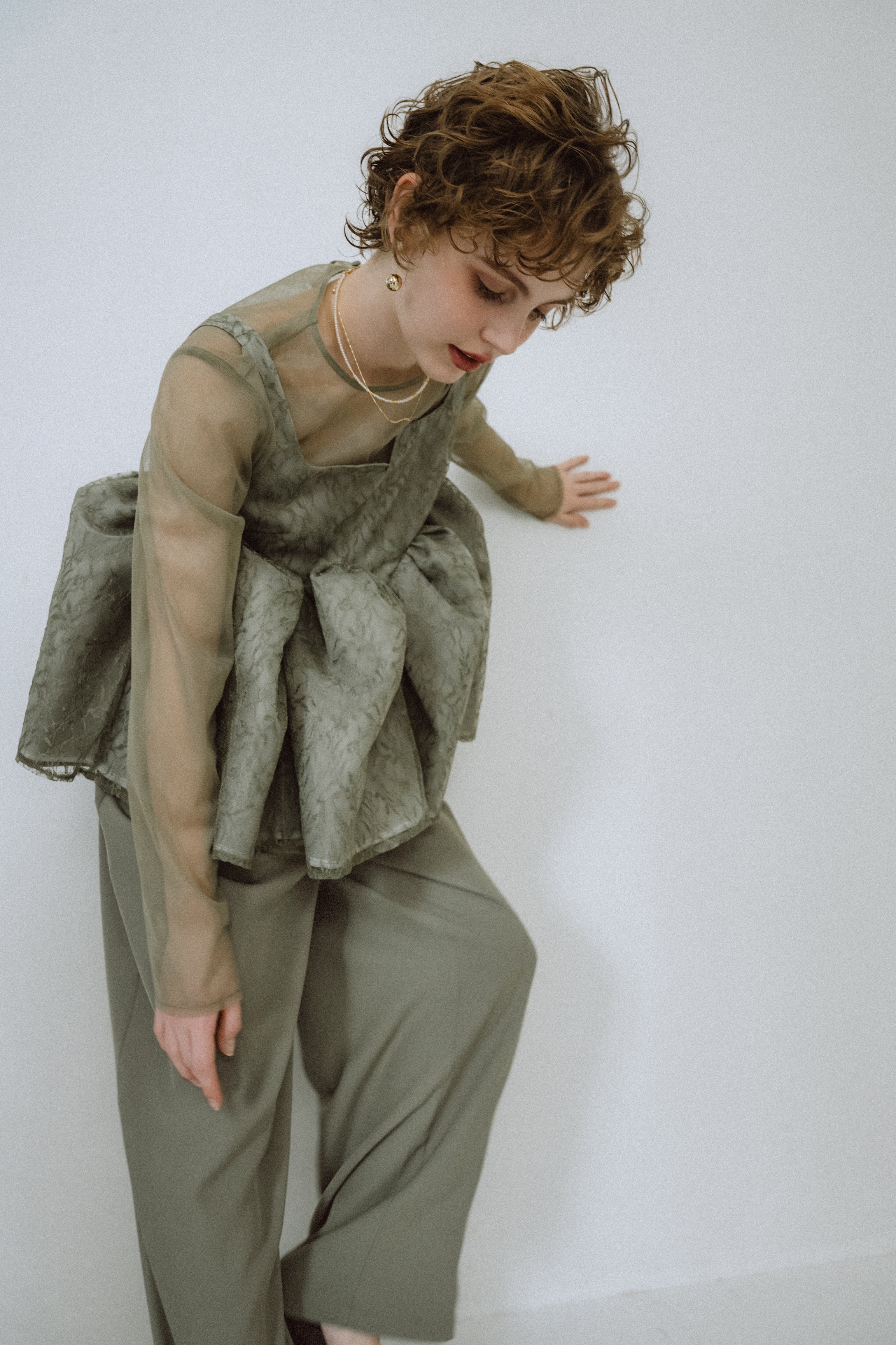 et.UNiVER │1039 Sheer Peplum Overlay Top＆Pants – et.UNiVER