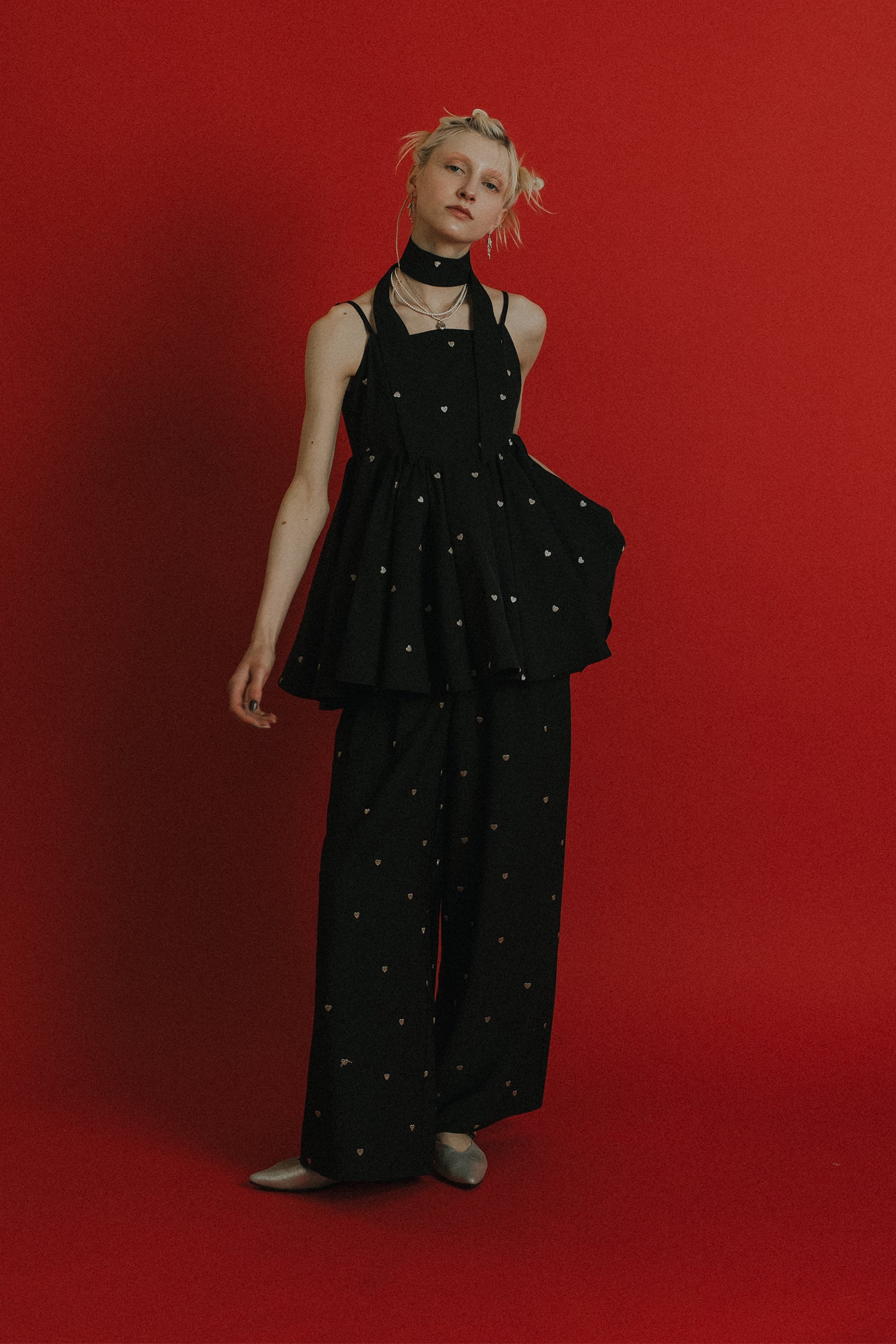 1062 Heart cami pants set
