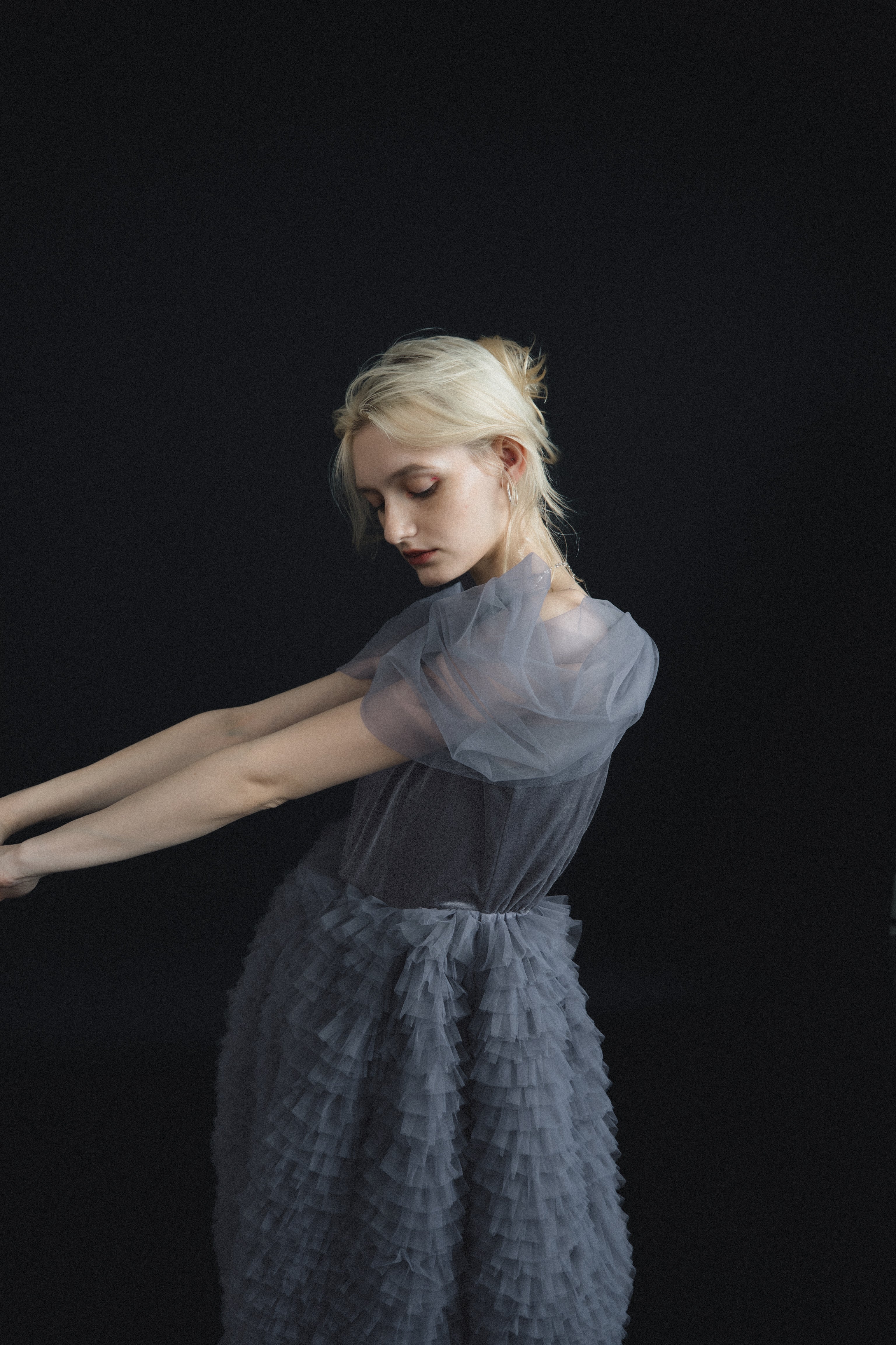 1137 Velour Ruffle Dress