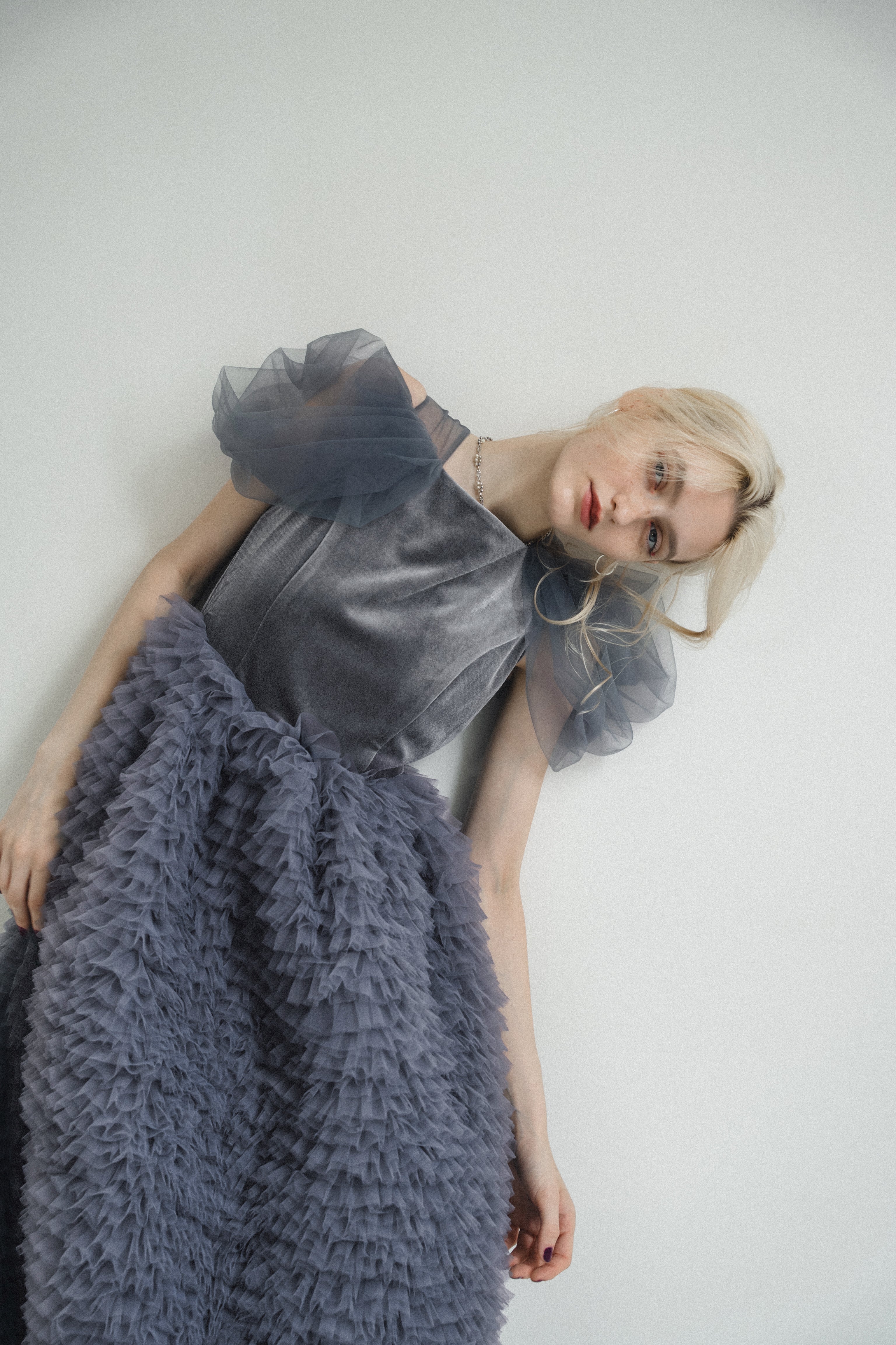1137 Velour Ruffle Dress
