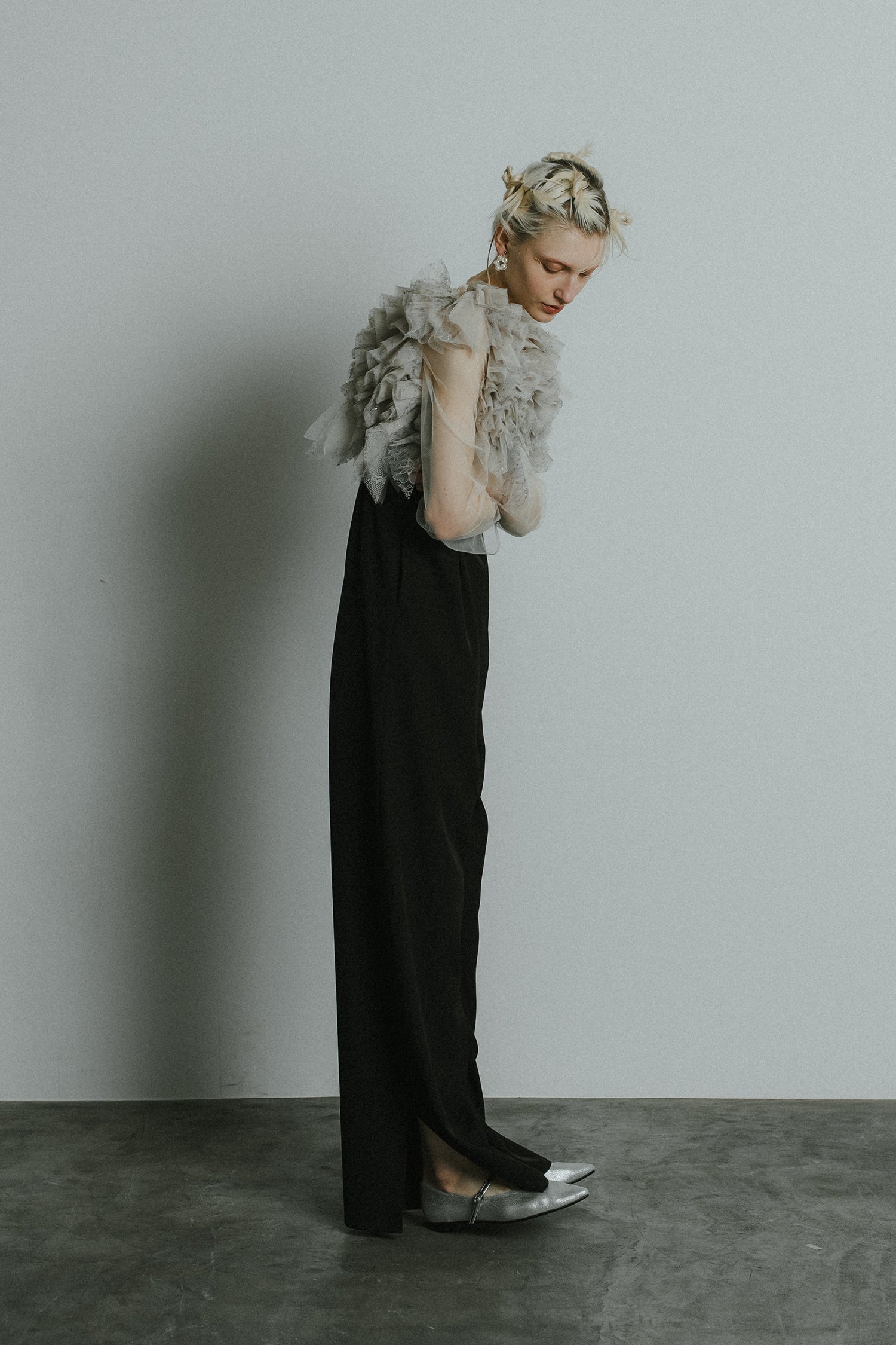 1086 Noir glitter pants set