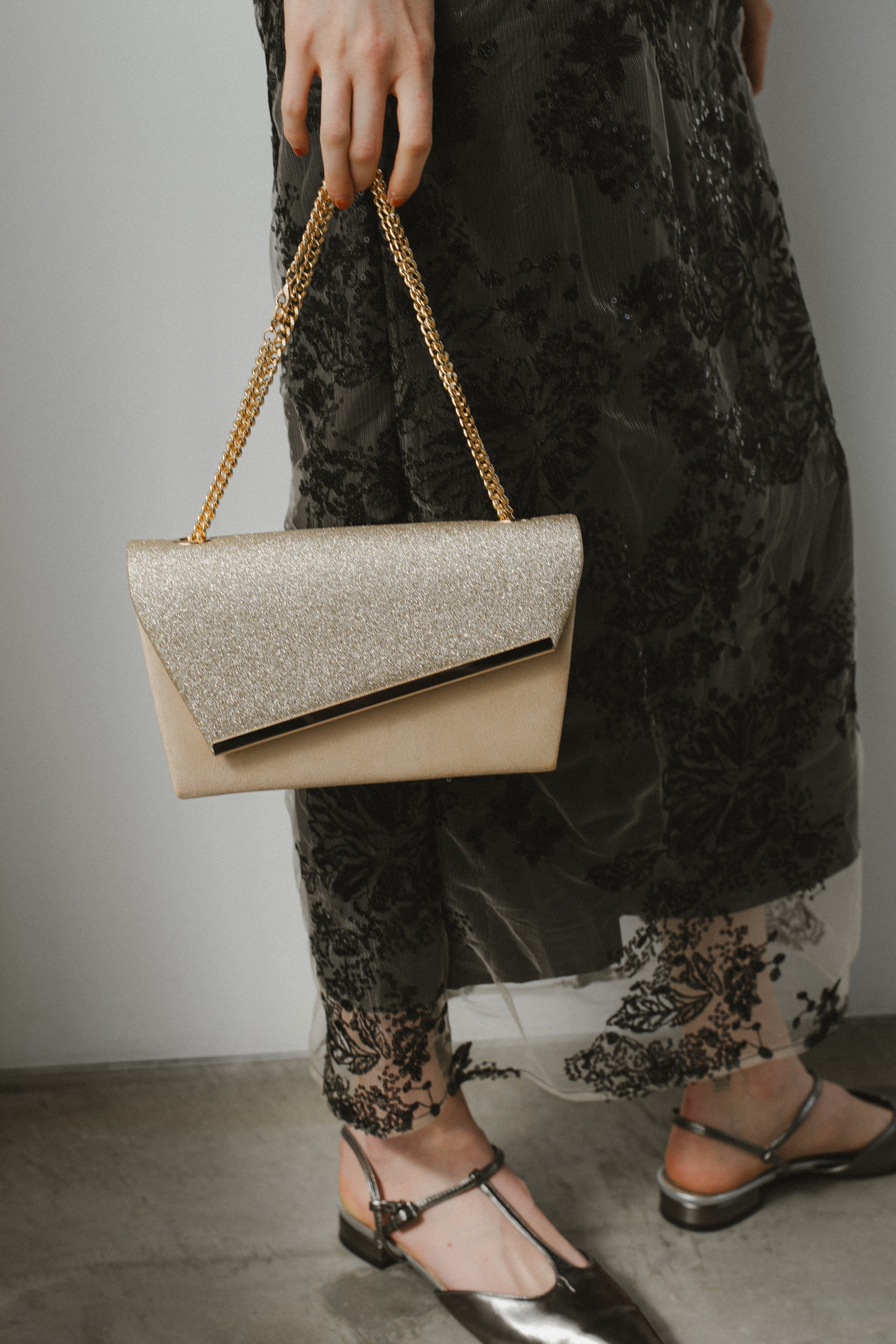 1008 Glitter & Suede touch bag