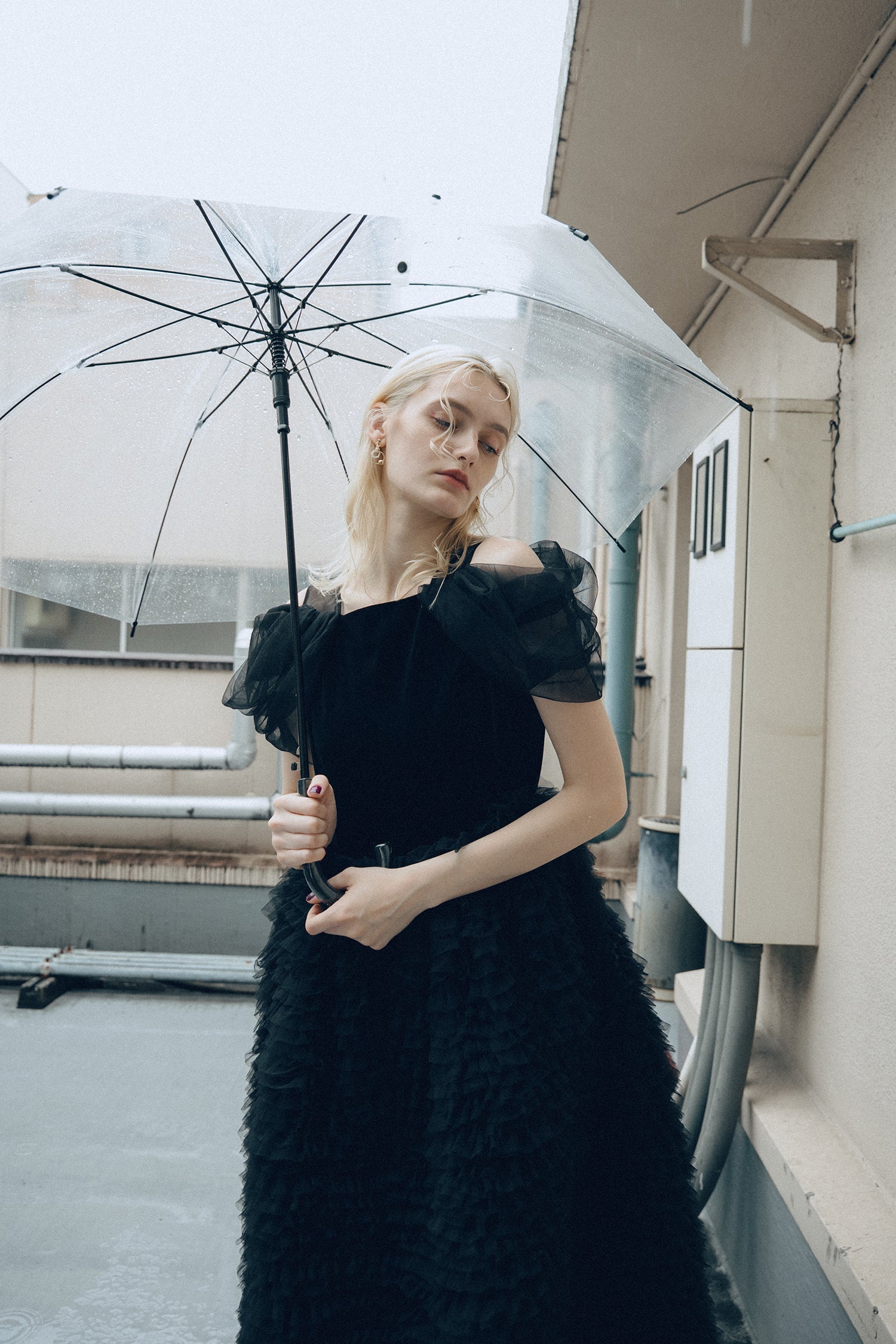 1137 Velour Ruffle Dress