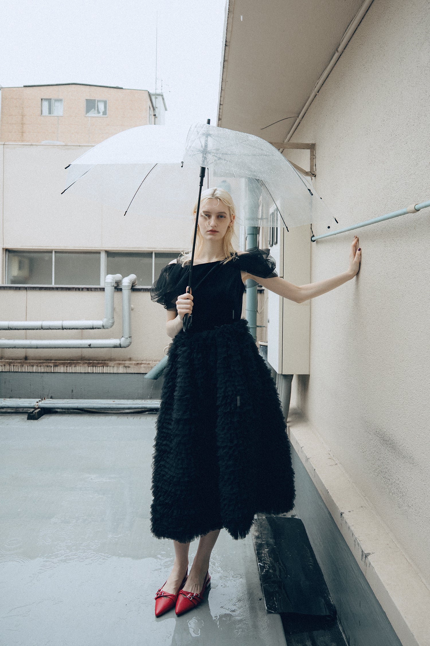 1137 Velour Ruffle Dress
