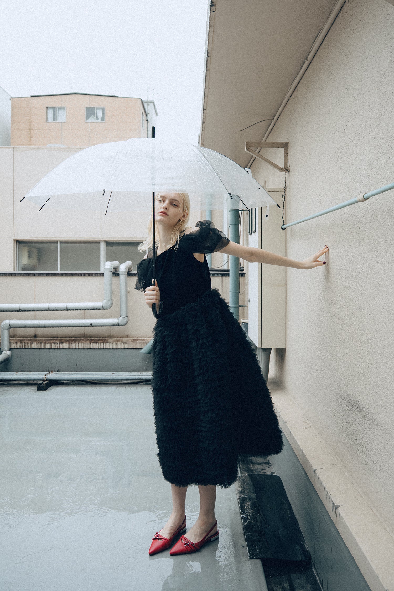 1137 Velour Ruffle Dress