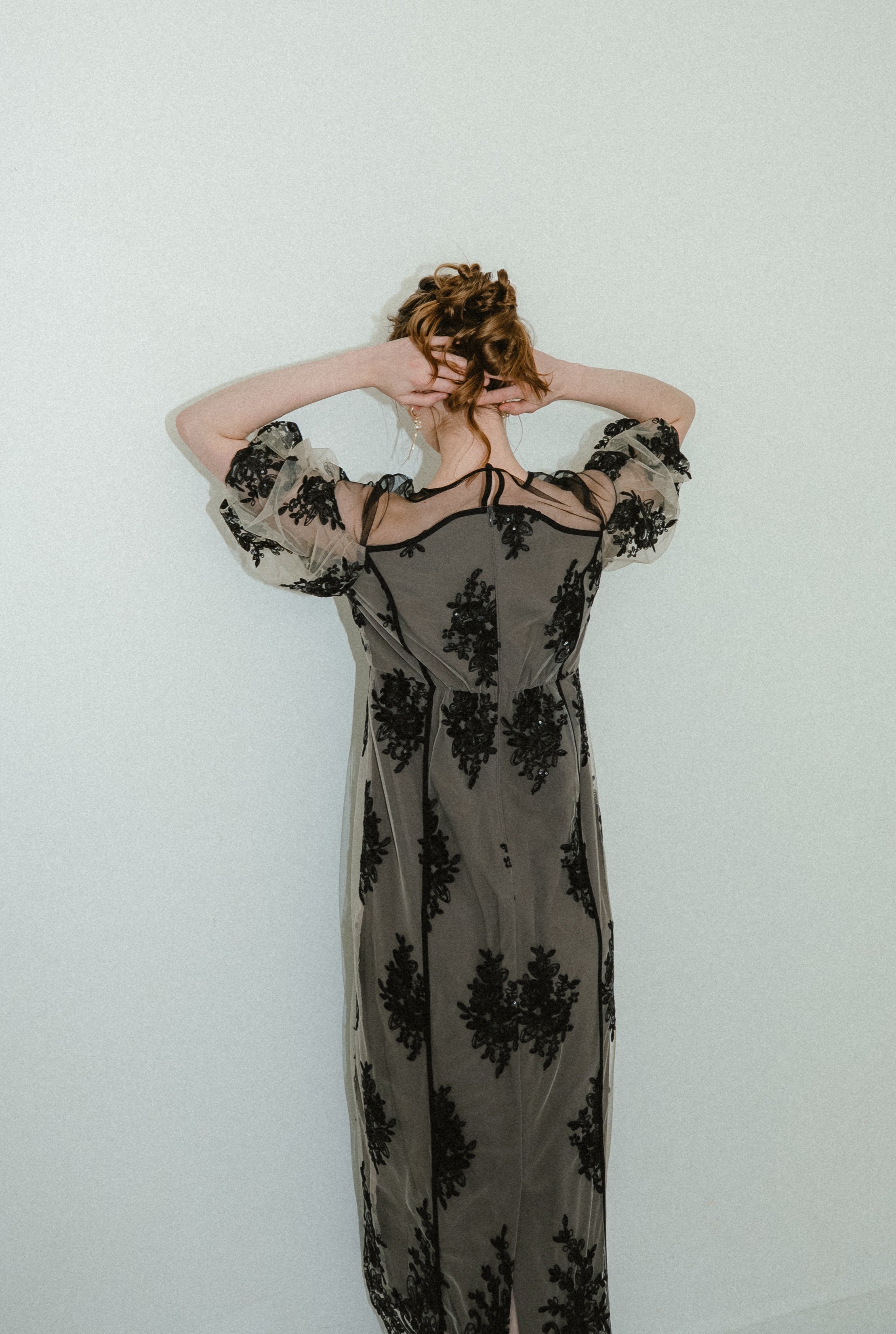 1044 Embroidered sheer dress